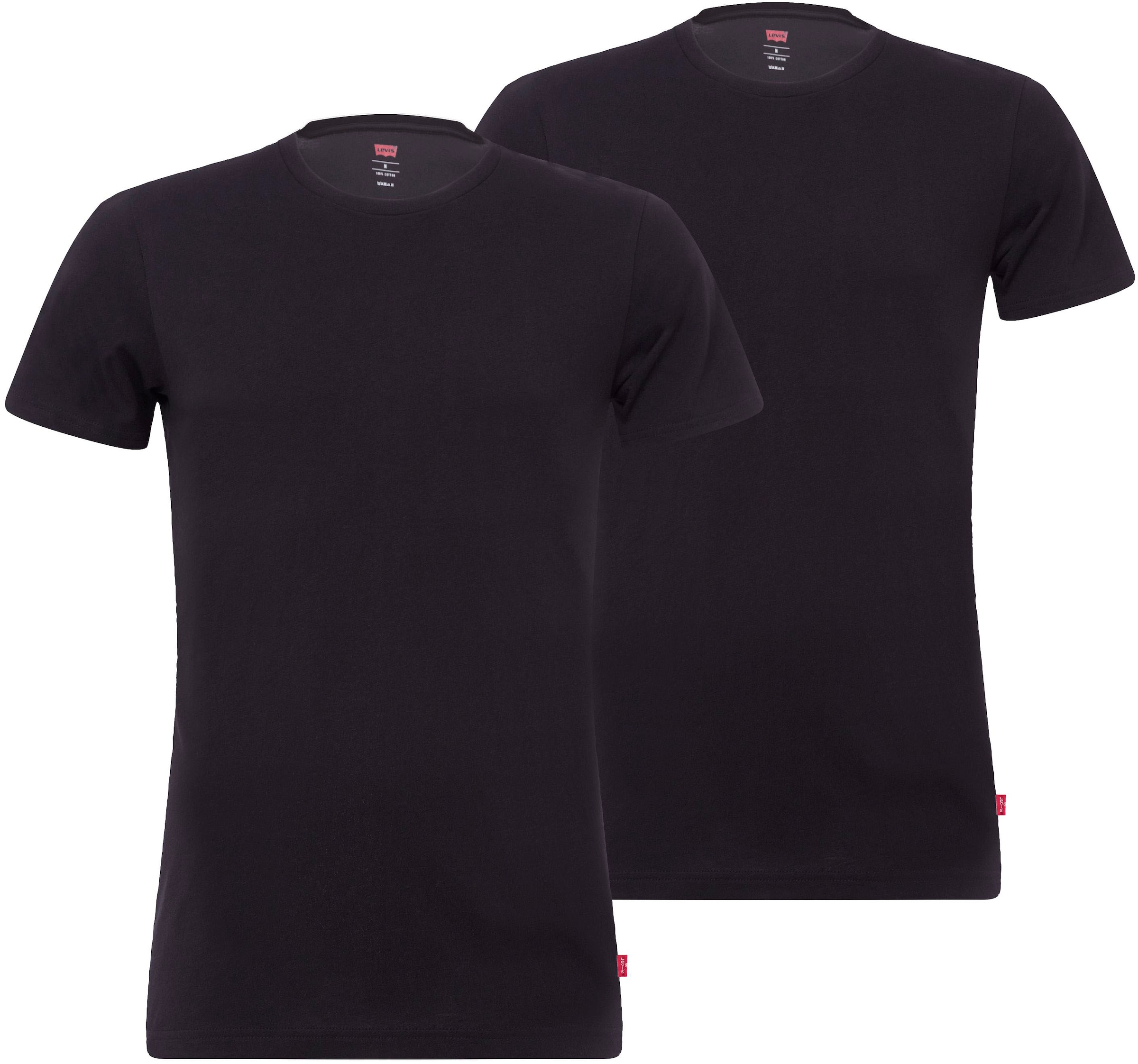 LEVI'S T-Shirt Packung, 2er-Pack, Rundhalsausschnitt, Kurzarm, Cotton-Mix, elastisch jet black L L T-Shirt von Levi's