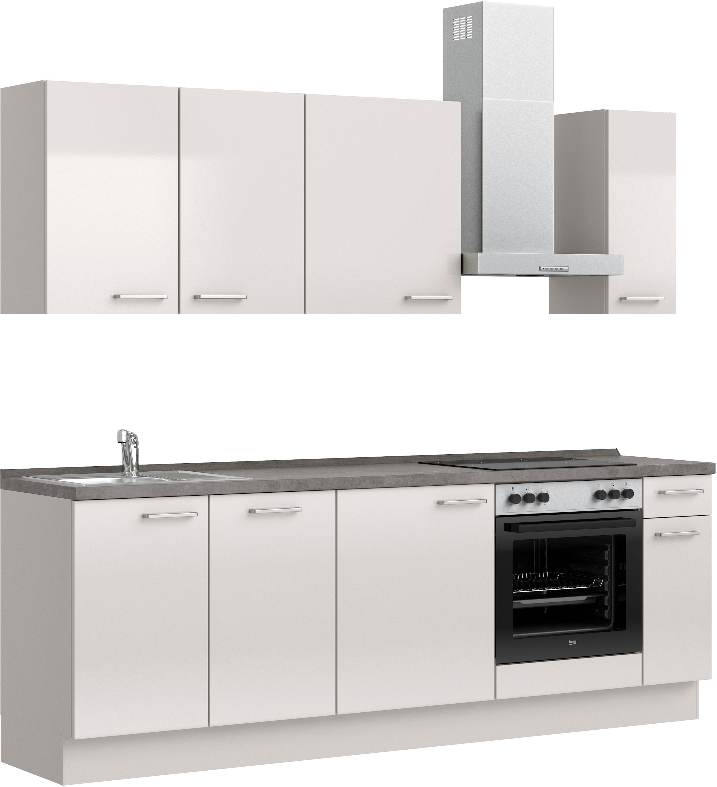 nobilia® Küchenzeile »"Flash I"«, vormontiert, Ausrichtung wählbar, Breite 240 cm, wahlw. mit E-Geräten