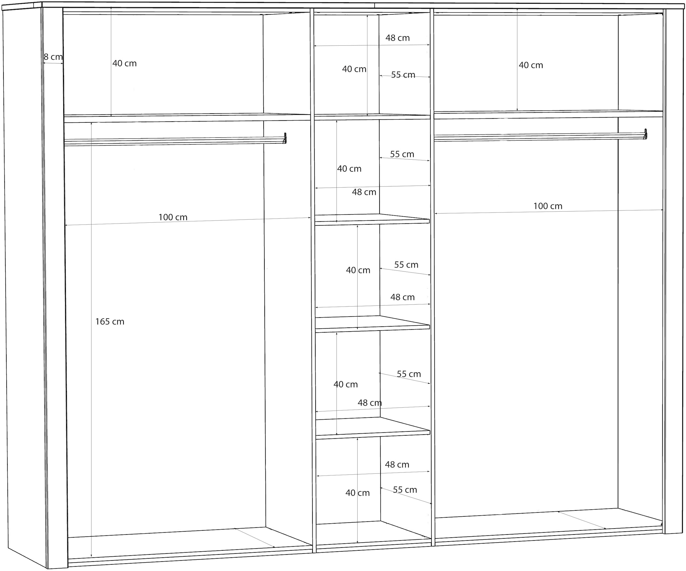 FORTE Kleiderschrank »Bohol« Höhe 214 cm, 5türig , SoftClose