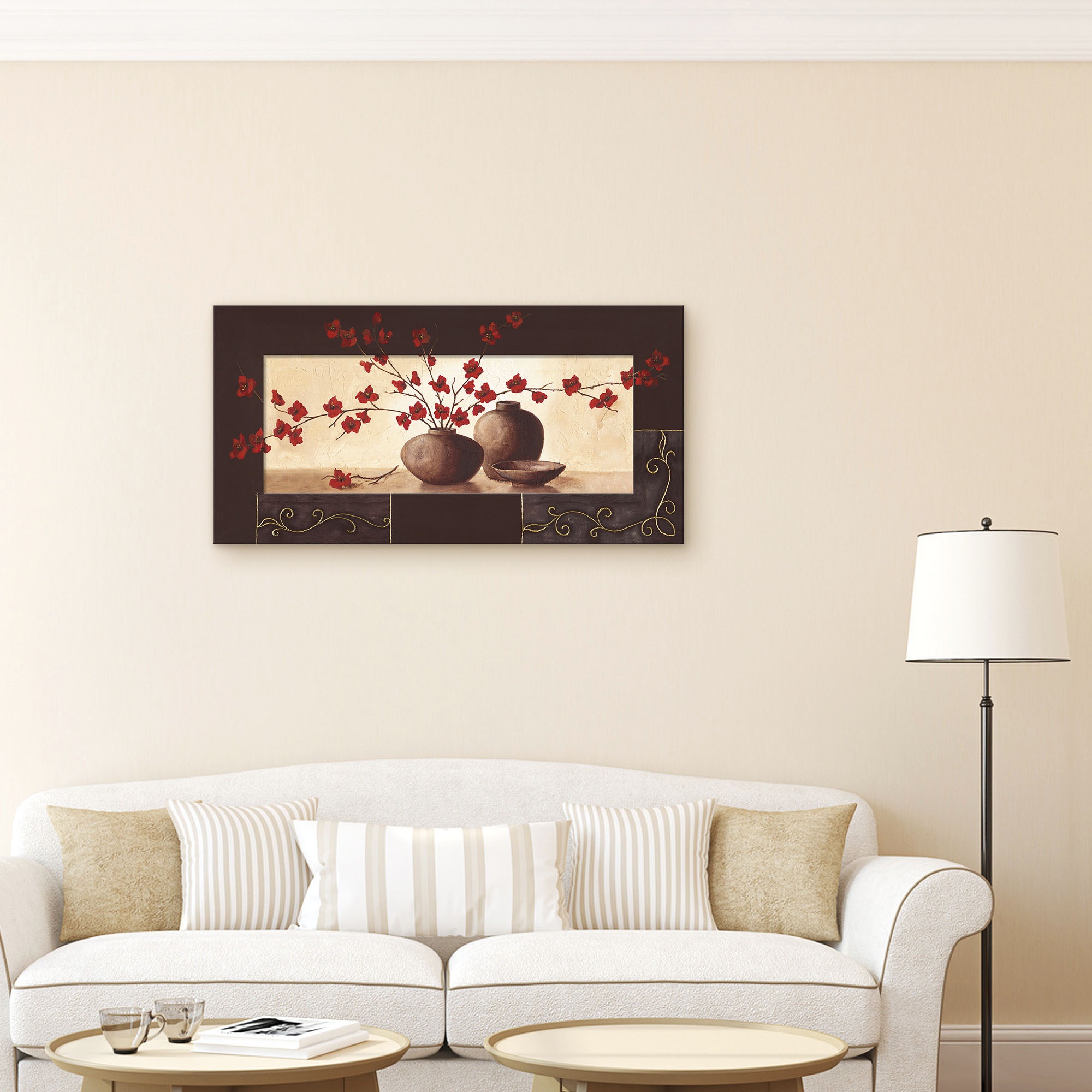 Artland Wandbild »Stillleben mit roten Blüten II«, Vasen & Töpfe, (1 St.)