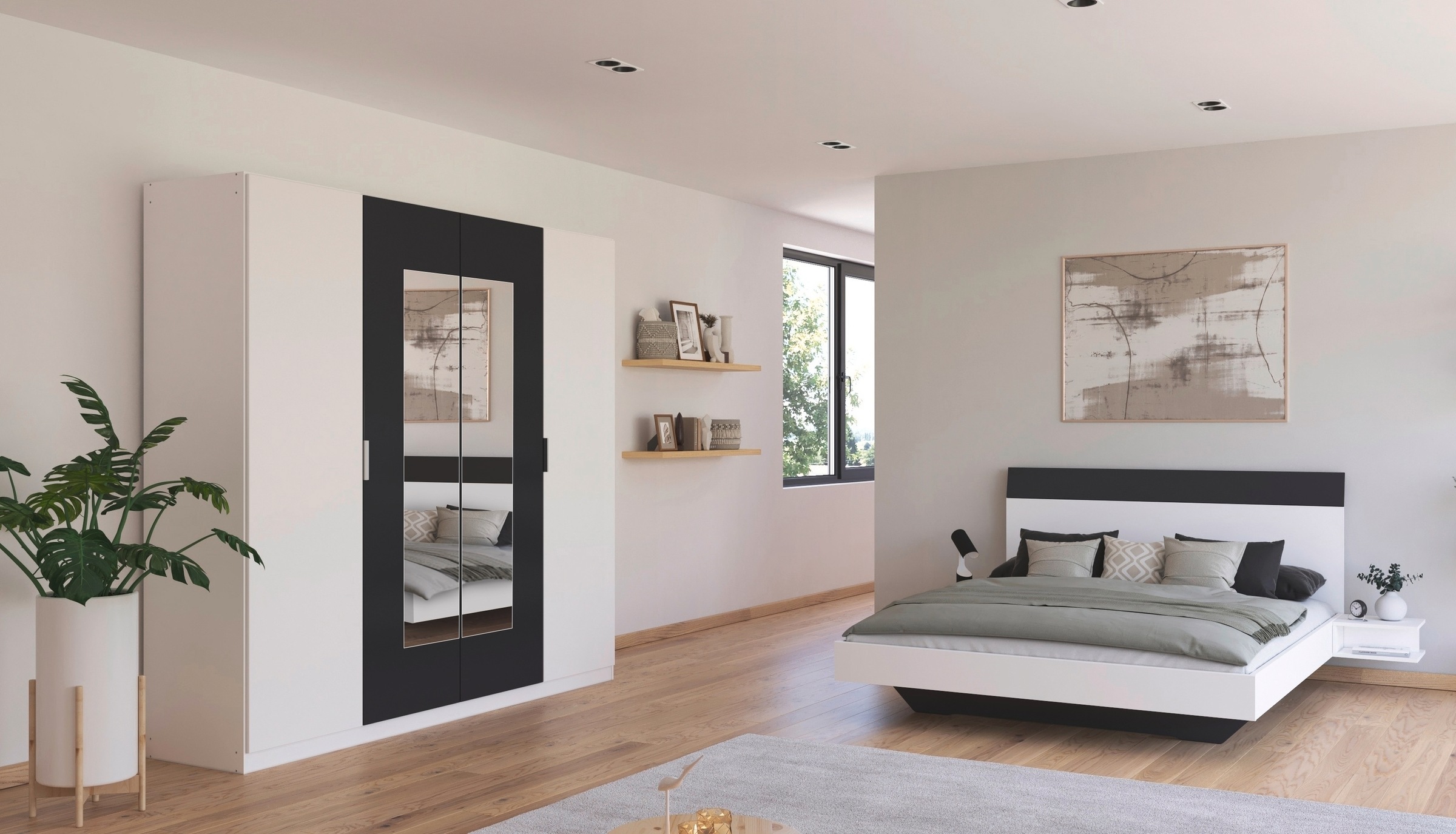 rauch Schlafzimmer-Set »Monza« mit Drehtürenschrank Breite 226 cm, Bettanlage in 2 Breiten