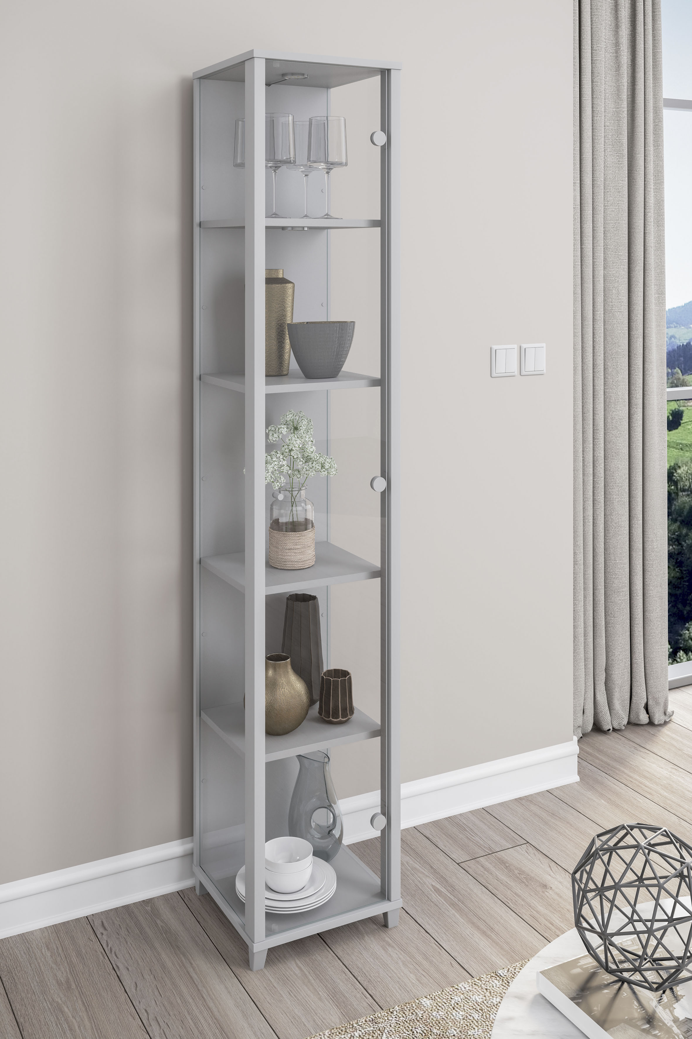 fif möbel Vitrine »OPTIMA« Standvitrine, Vitrinenschrank, Glasvitrine, Samm günstig online kaufen