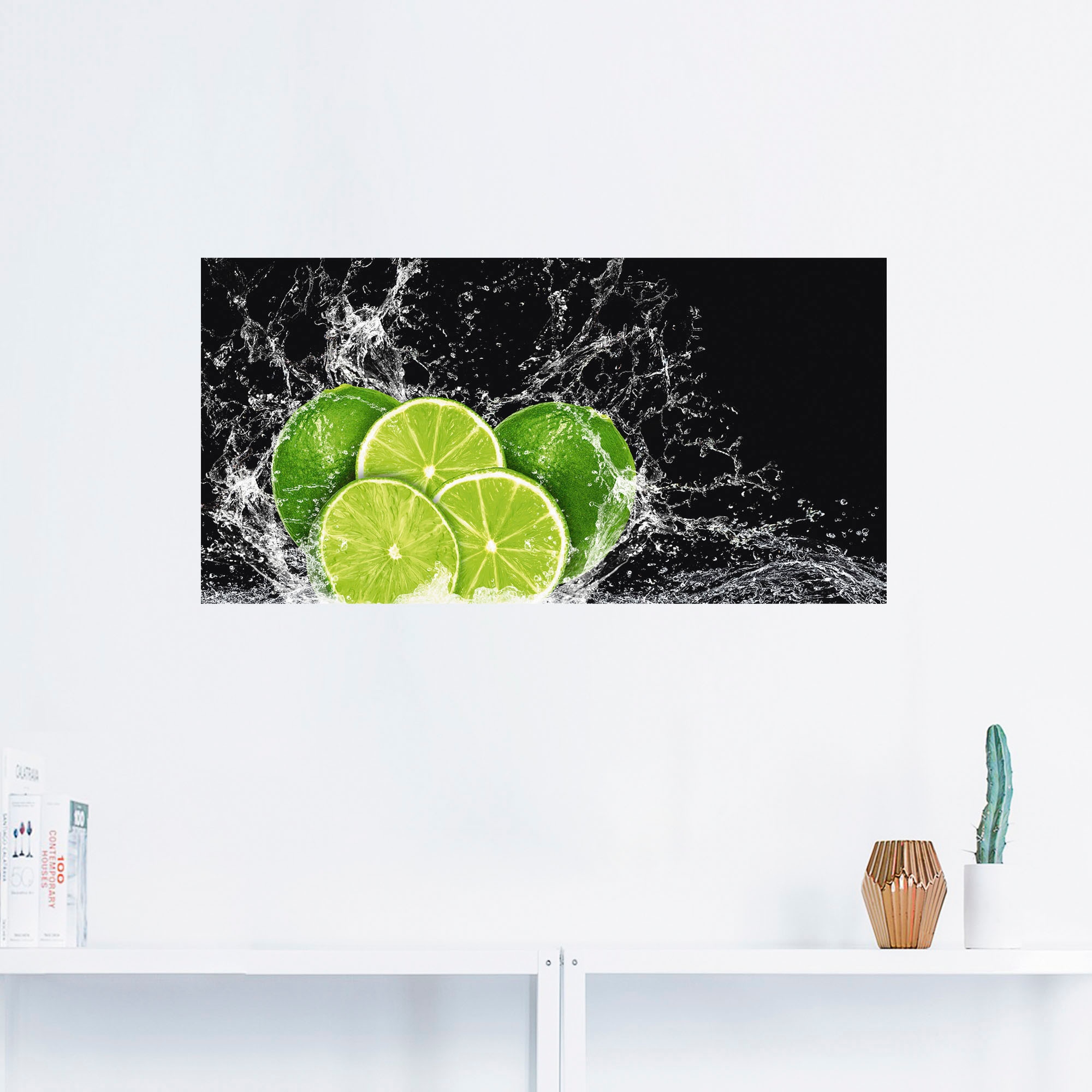 Artland Wandbild »Limone mit Spritzwasser«, Obst Bilder, (1 St.), als Leinw günstig online kaufen