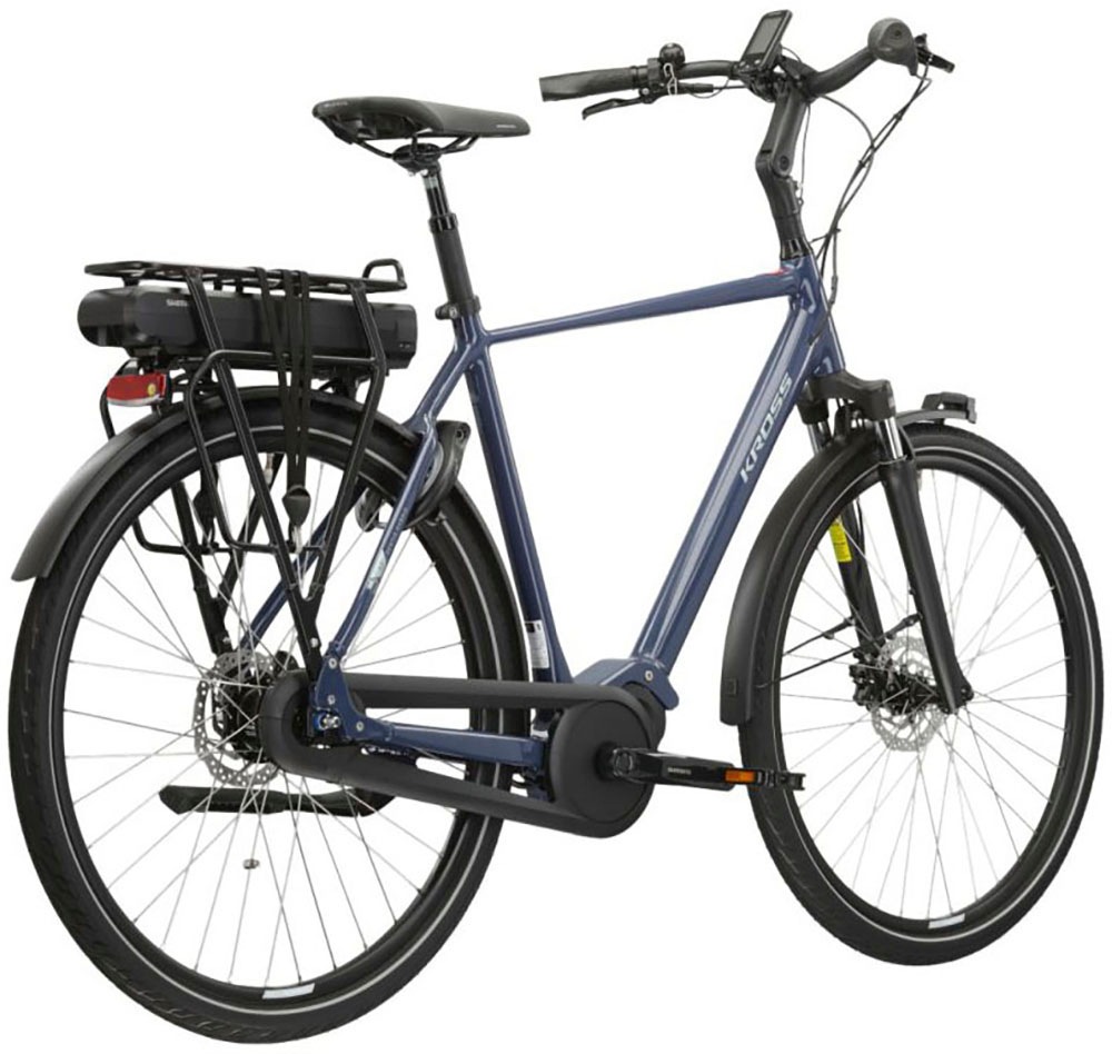 Kross »E-Citybike Sentio Hybrid 4.0 28 Zoll blau - Shimano Mittelmotor« 7 Gang Shimano NEXUS Schaltwerk Nabenschaltung Mittelmotor 250 W SHIMANO 36 V/250 W, Mittelmotor DU-E500