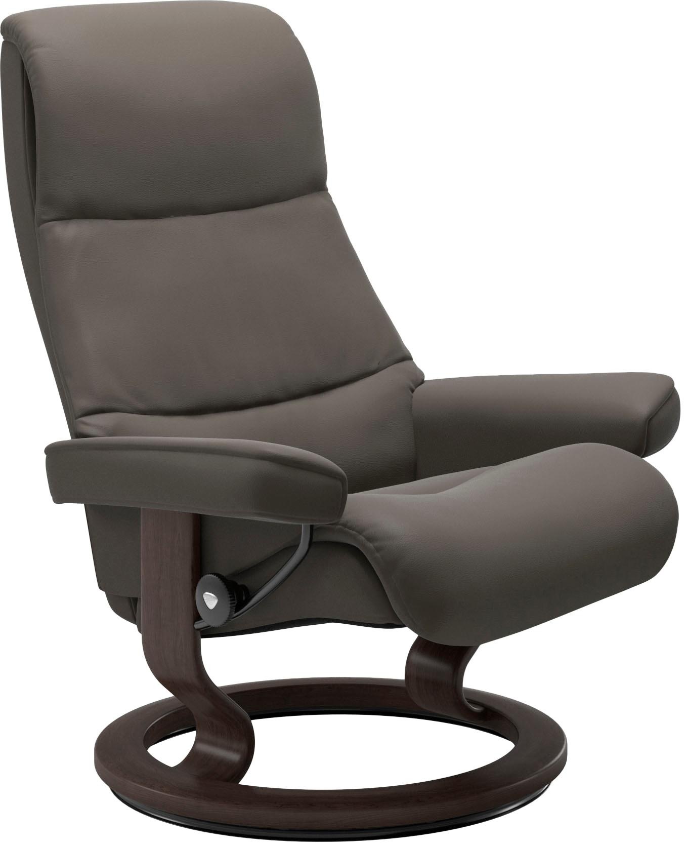 Stressless® Relaxsessel »View«, (Set, Relaxsessel mit Hocker), mit Classic Base, Größe M,Gestell Wenge