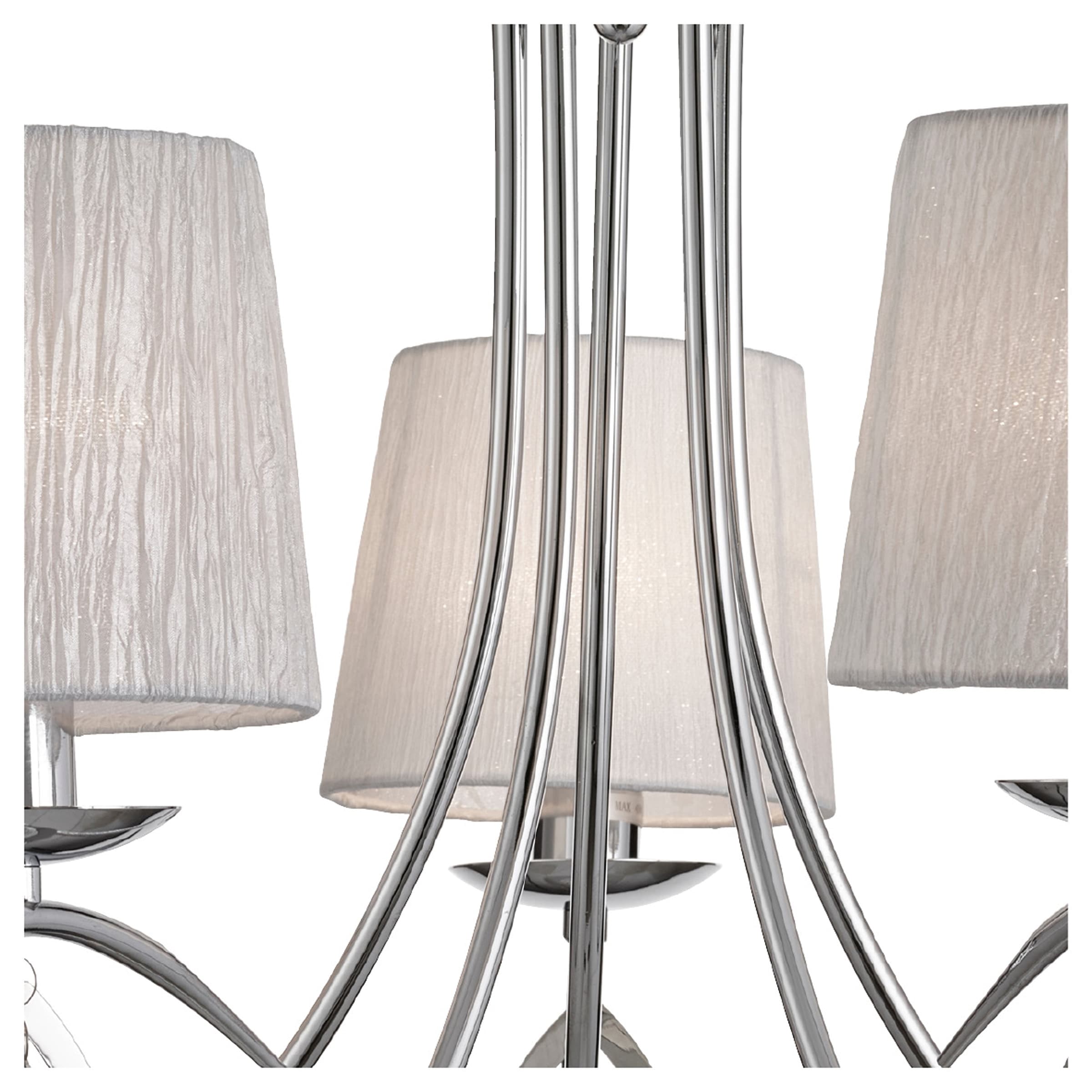 Searchlight Kronleuchter »Angelique 5Lt Pendant - Chrome, Clear Glass & White Fabric« E14 1 Stk.