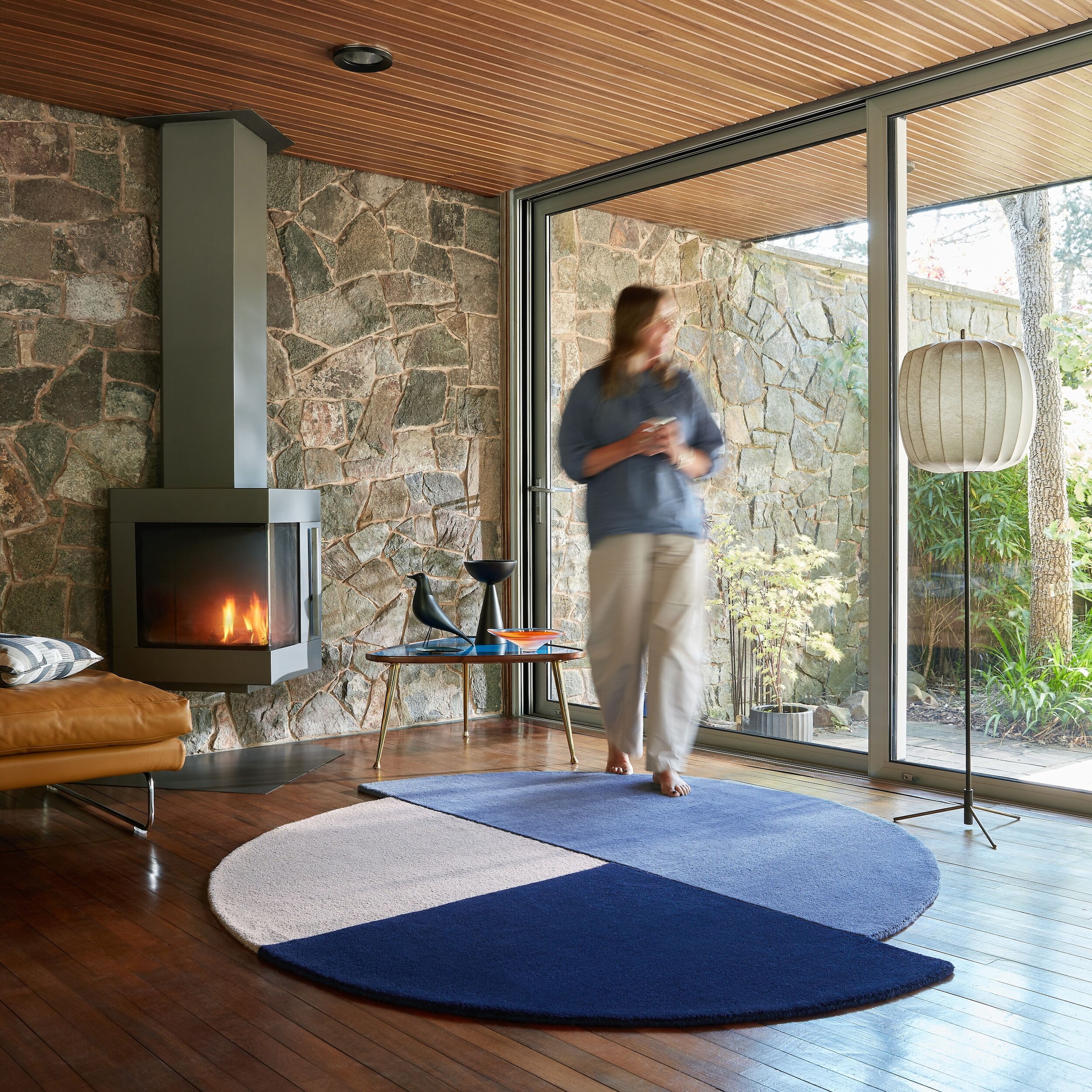 FLAIR RUGS Wollteppich »Mia Segment«, rund, 12 mm Höhe, Kreisförmig im Retr günstig online kaufen