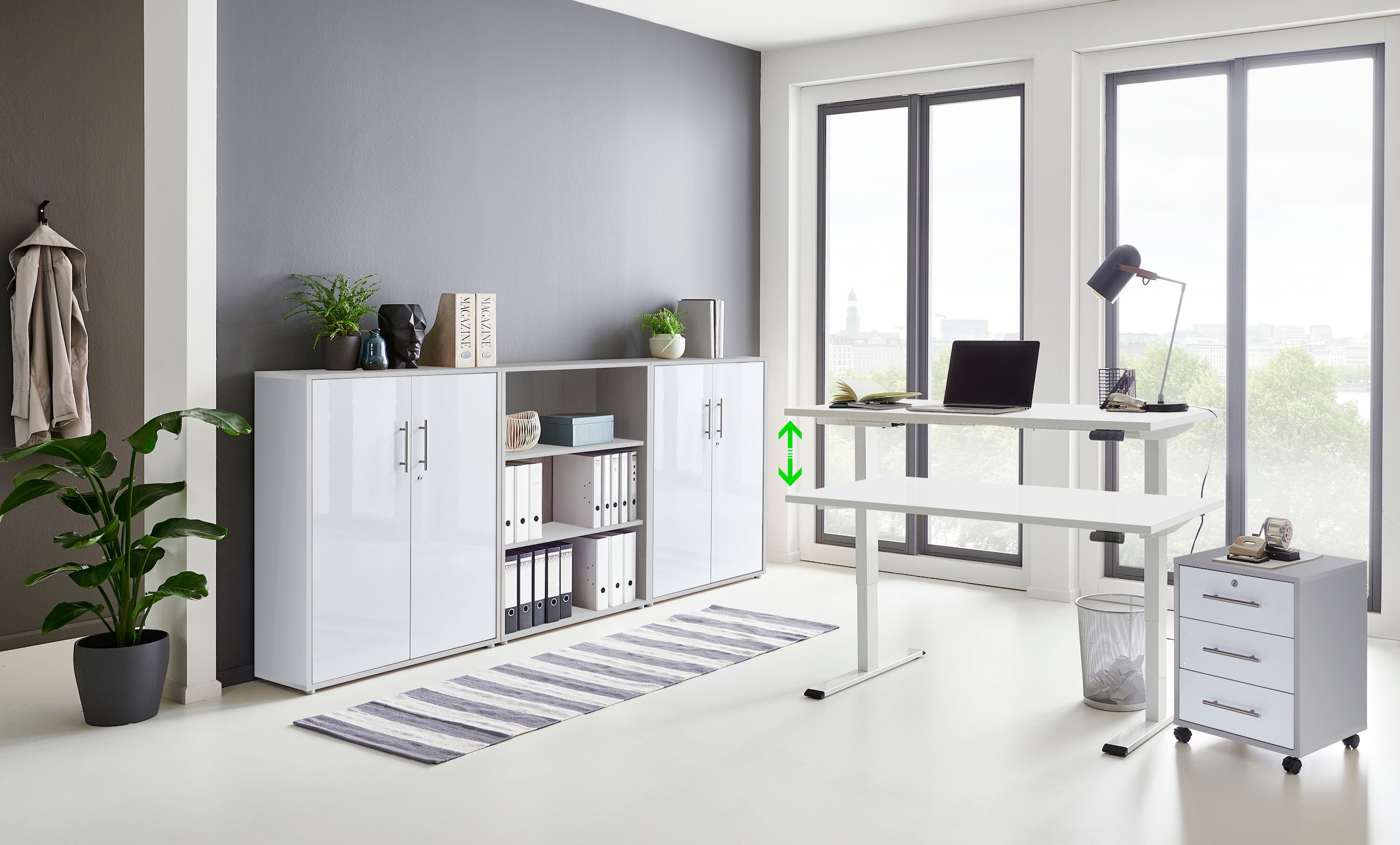 BMG Möbel Büromöbel-Set »Tabor«, (Set, 5 tlg.), mit elektrisch höhenverstel günstig online kaufen