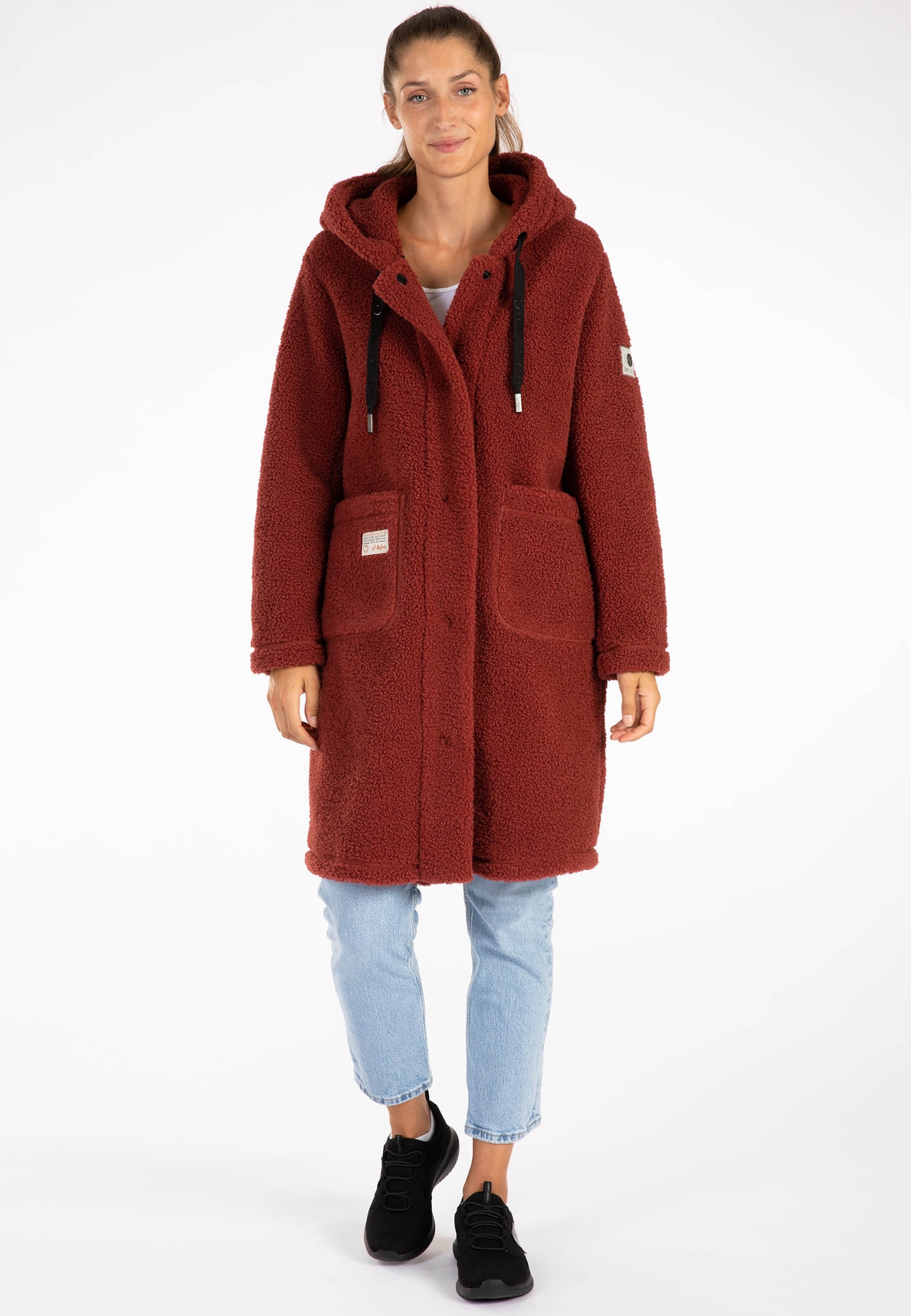 LPO Fleecejacke »SHERPA DENISE Fleecemantel«, Ultra‑weiche Sherpa‑Innenausstattung