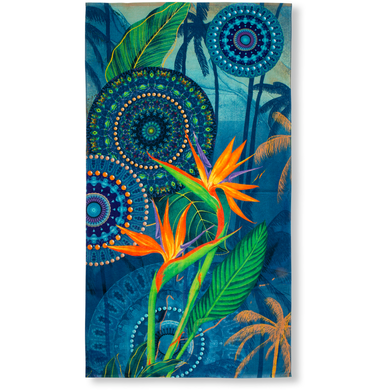 HIP Strandtuch »Novia« Baumwolle, Velours, 100x180, Weich, Strand, Mandala, Strelitzie, Blau Blau Obermaterial: 100% Baumwolle B/L: 100 cmx180 cm