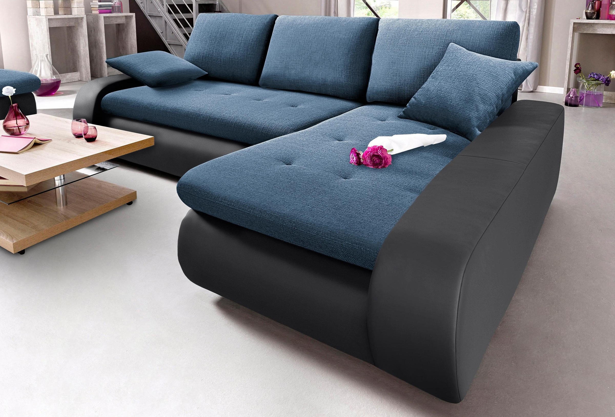 TRENDMANUFAKTUR Ecksofa »Indie, modern und bequem, Materialmix, OTTOs Choic günstig online kaufen