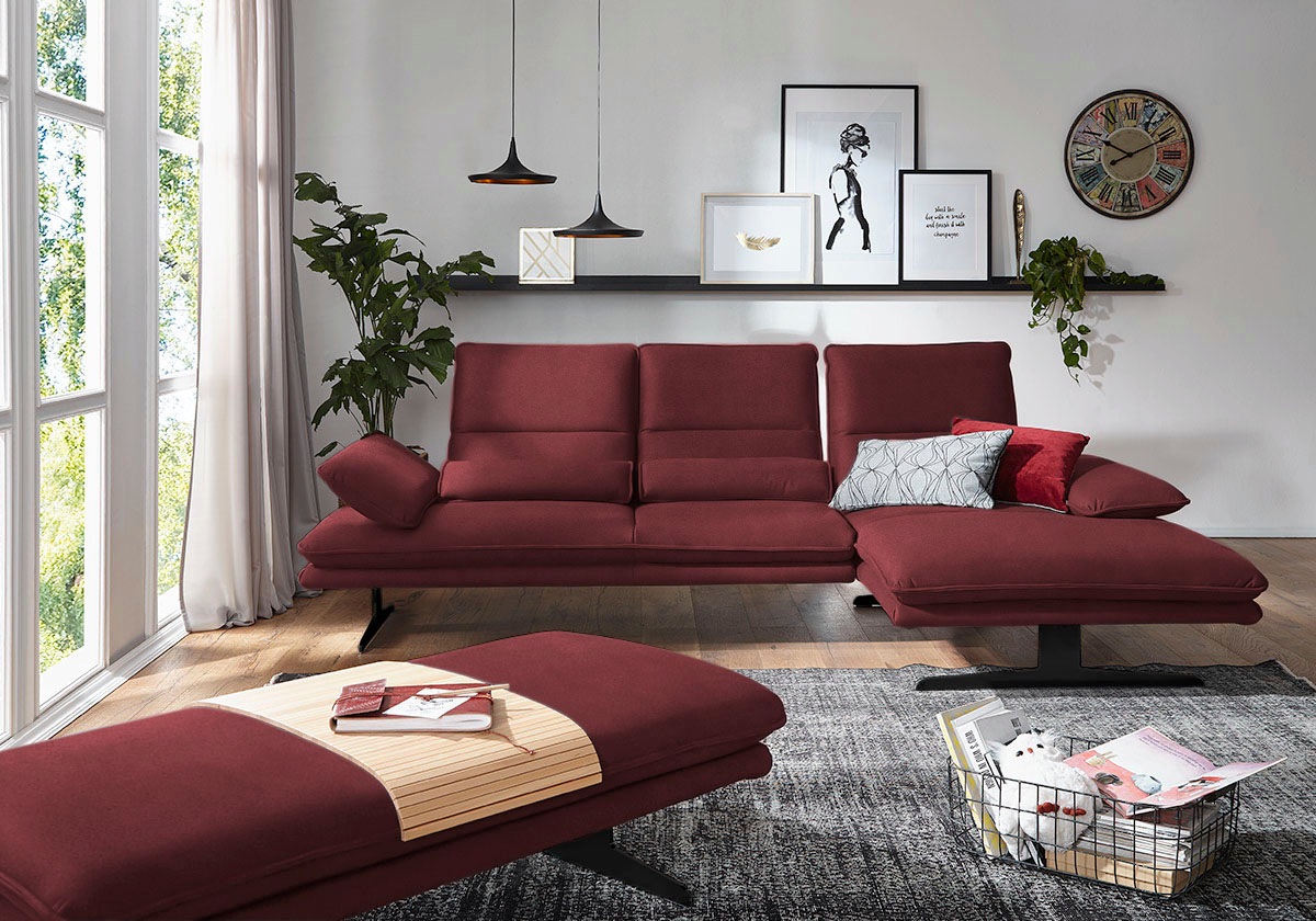 W.SCHILLIG Ecksofa »broadway, Designsofa mit tollem Sitzkomfort«, Sitztiefe günstig online kaufen