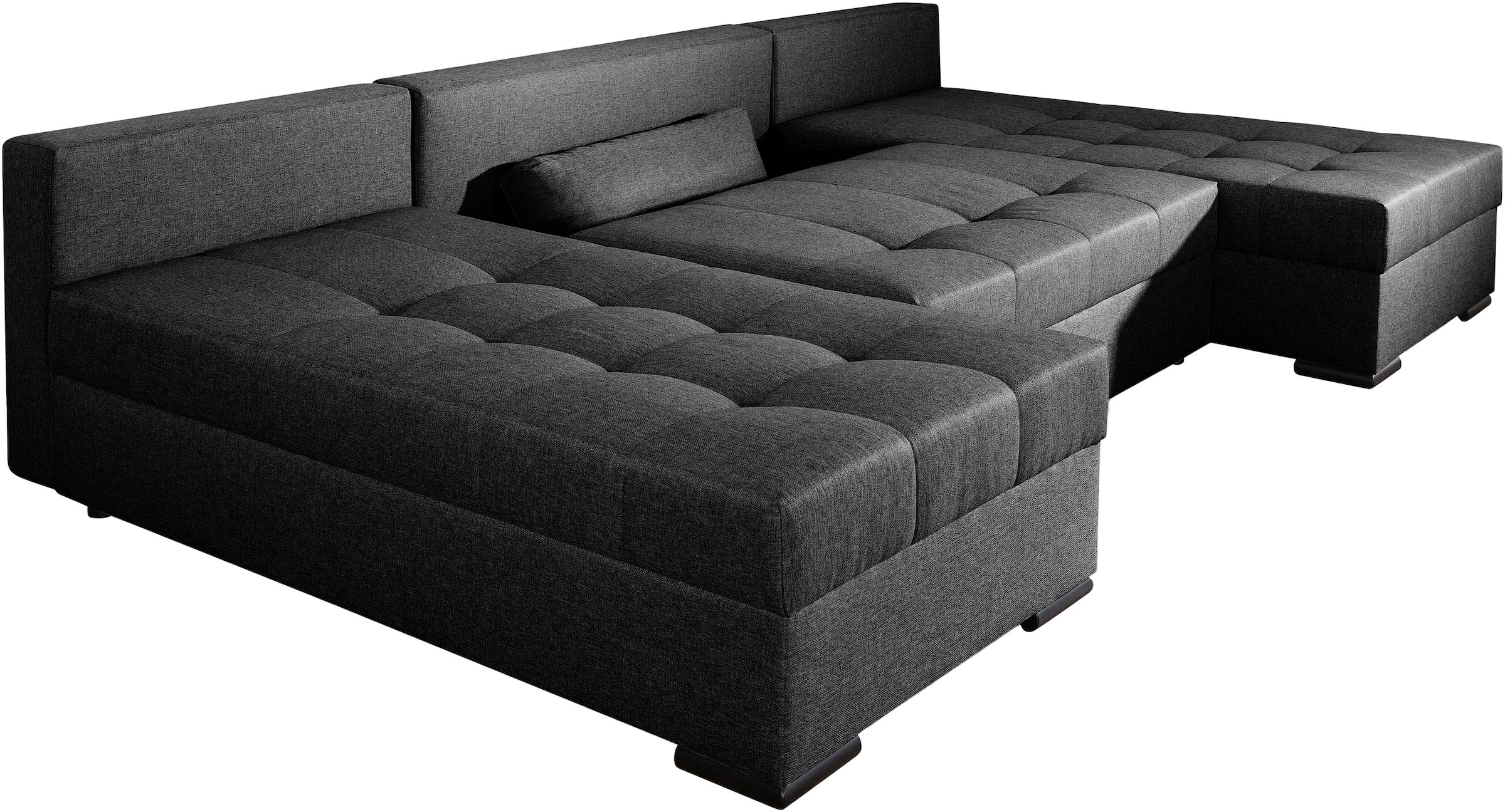 COLLECTION AB Wohnlandschaft »Josy, U-Form, Schlafsofa mit Bettkasten«, (Cord-/Mix), flexible Recamiere, Breite: 269cm, inklusive Rückenkissen