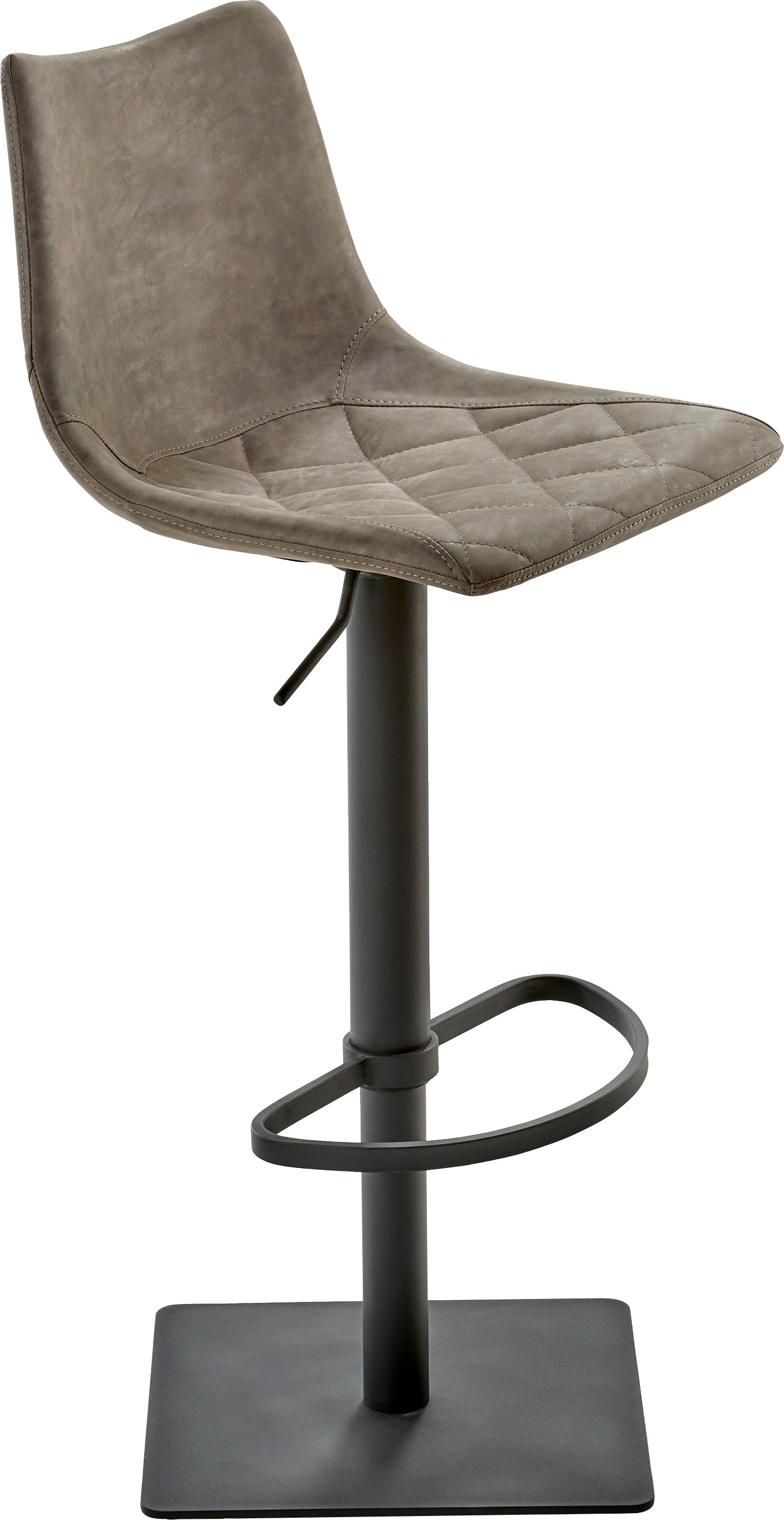 MAYER SITZMÖBEL Barhocker »Bar- und Tresenhocker myTOBY« Gepolsterte Sitzschale Rautensteppung Vintage Schlamm