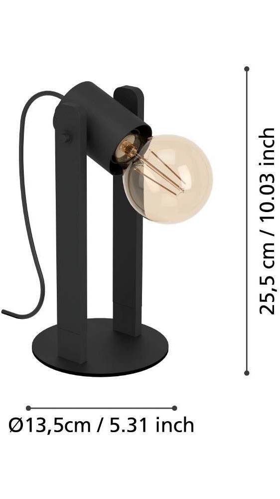 EGLO Tischleuchte »PLIMSOLL«, 1 flammig, Leuchtmittel E27 | ohne Leuchtmittel, Nachttischlampe, schwenkbare Spots, Lampe Wohnzimmer, FSC100PA, E27
