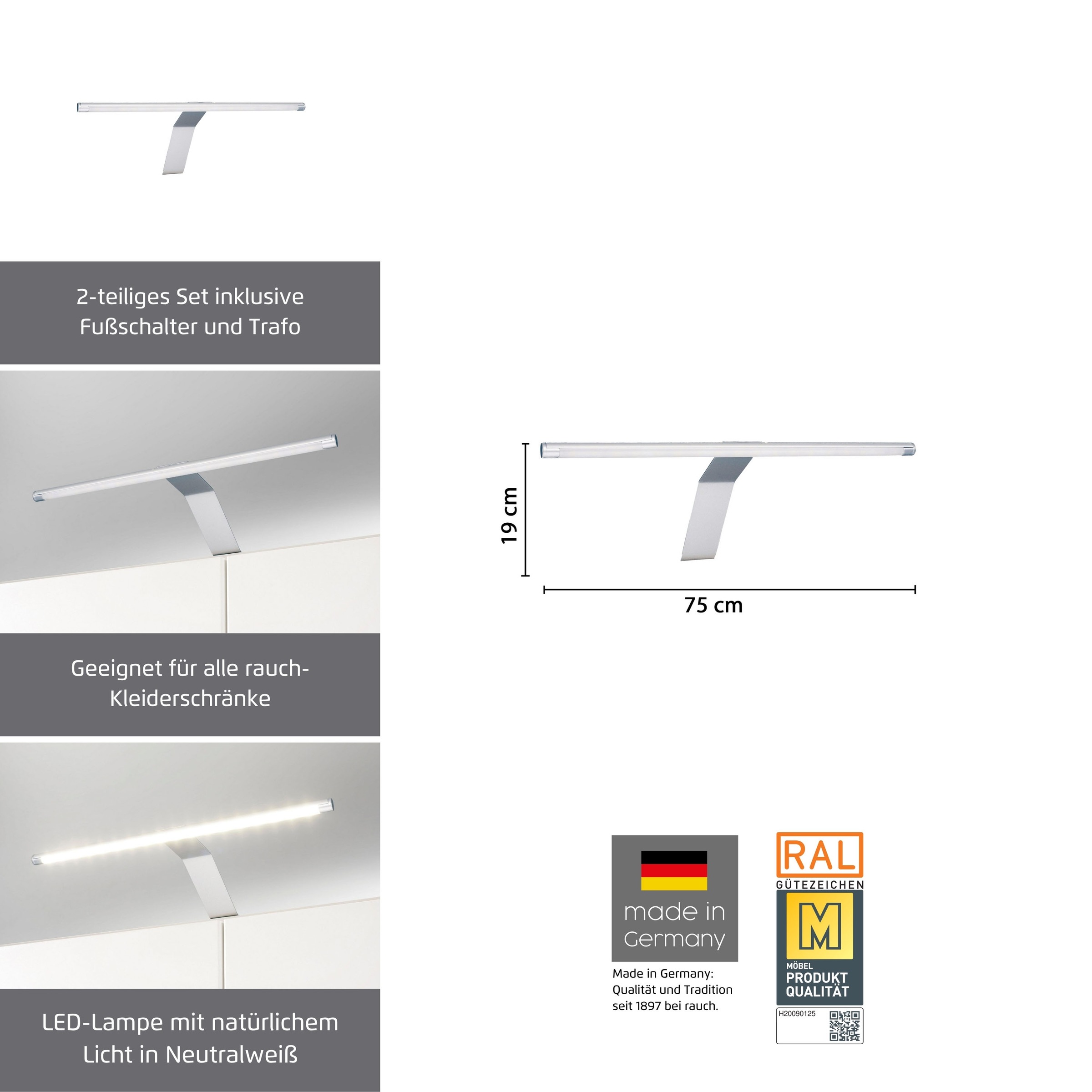 rauch Schrankleuchte »Zubehör« 2 Stk. Neutralweiß 2-tlg. Set