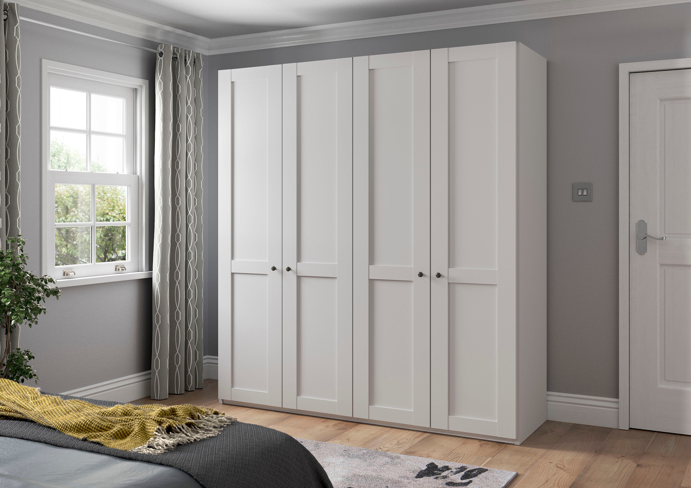 WIEMANN Drehtürenschrank »Göteborg, Kleiderschrank, Schrank, Wäscheschrank«, (4 Breiten, 2 Höhen 216/236 cm auswählbar, MADE IN GERMANY), inkl. Türendämpfung, langlebige Qualität, viel Stauraum