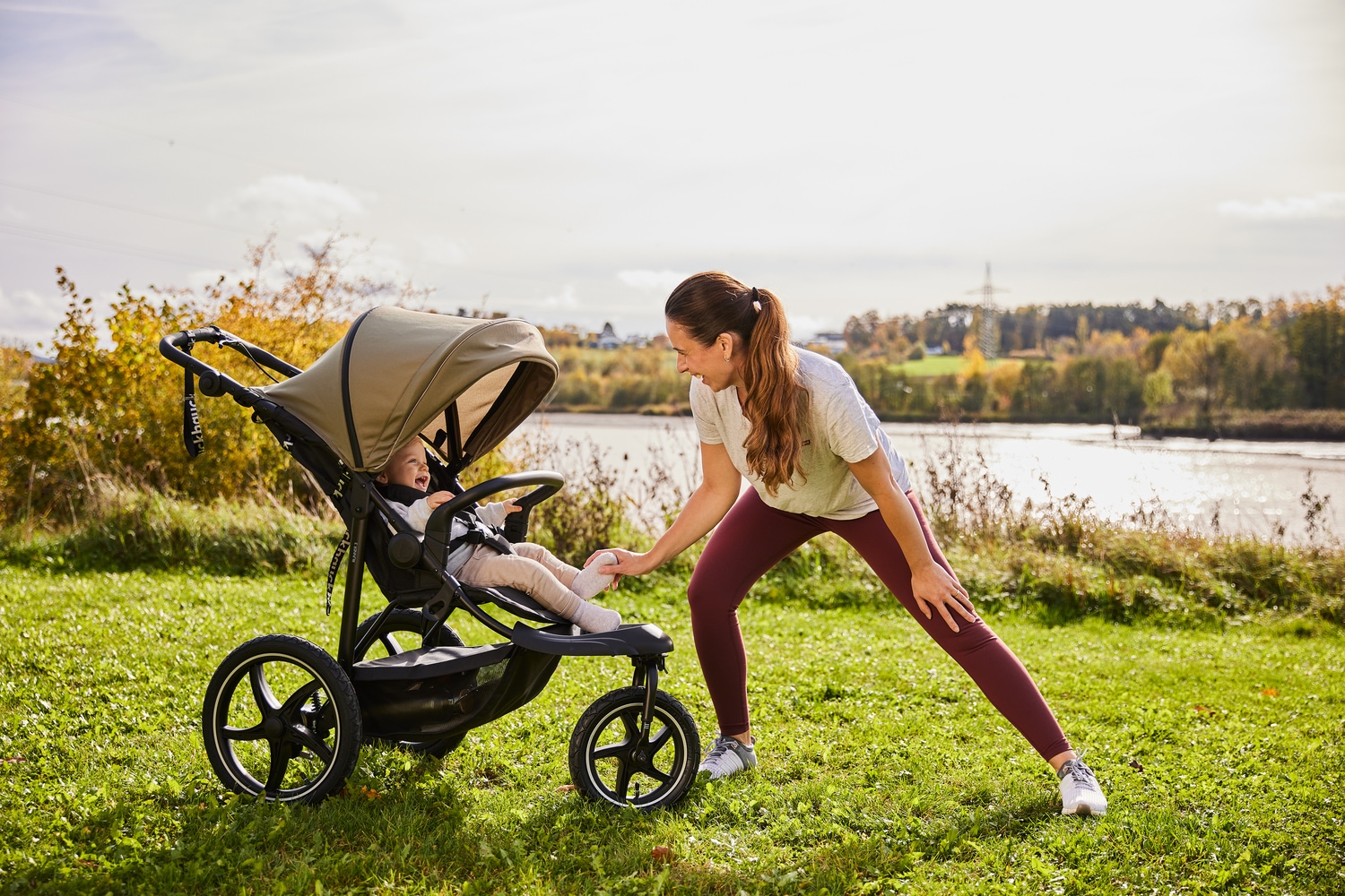 Hauck Dreirad-Kinderwagen »Runner 3, Jungle Green«, 22 kg, mit XXL-Lufträdern u. Handbremse; bis 22 kg belastbar