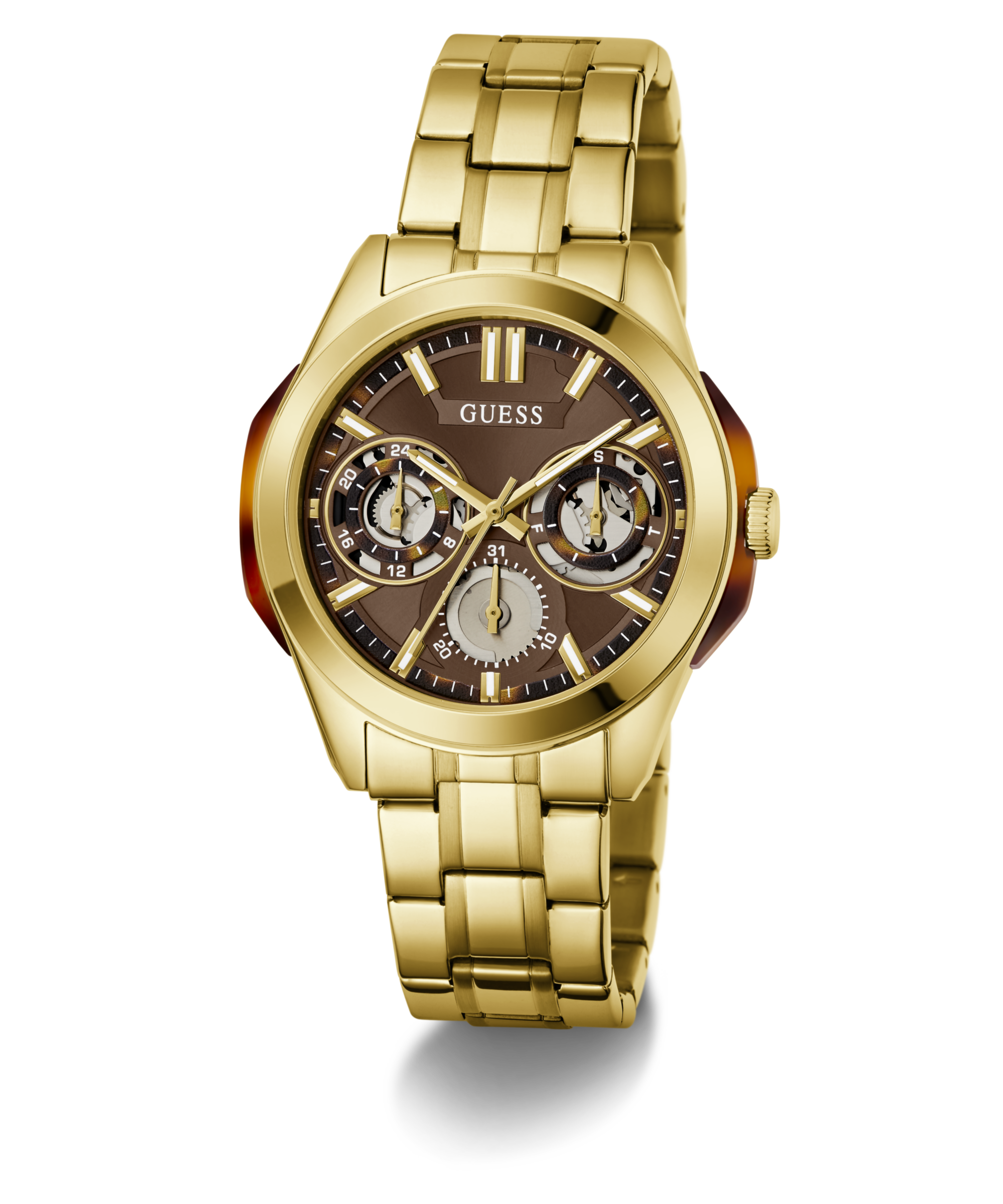 Guess Multifunktionsuhr »NIGEL« Quarzuhr, Armbanduhr, Herrenuhr, Edelstahlarmband, analog, Tag