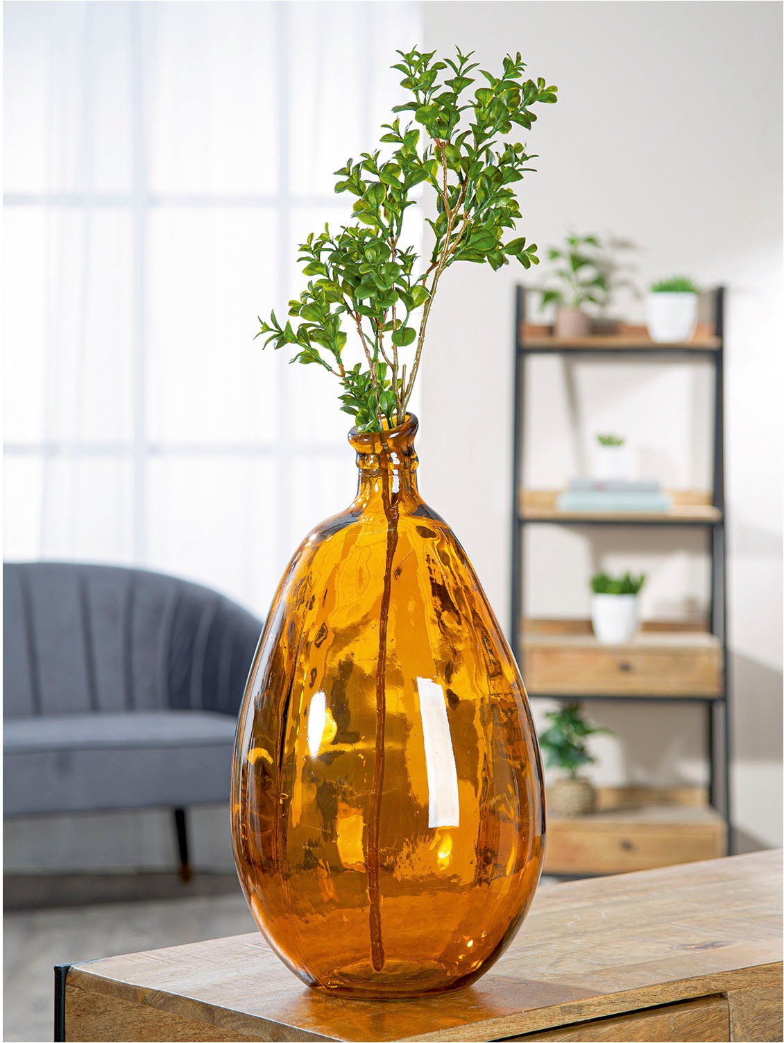 GILDE Tischvase »Vase bauchig; organisch Organical braun H. 47 cm«, (1 St.) günstig online kaufen