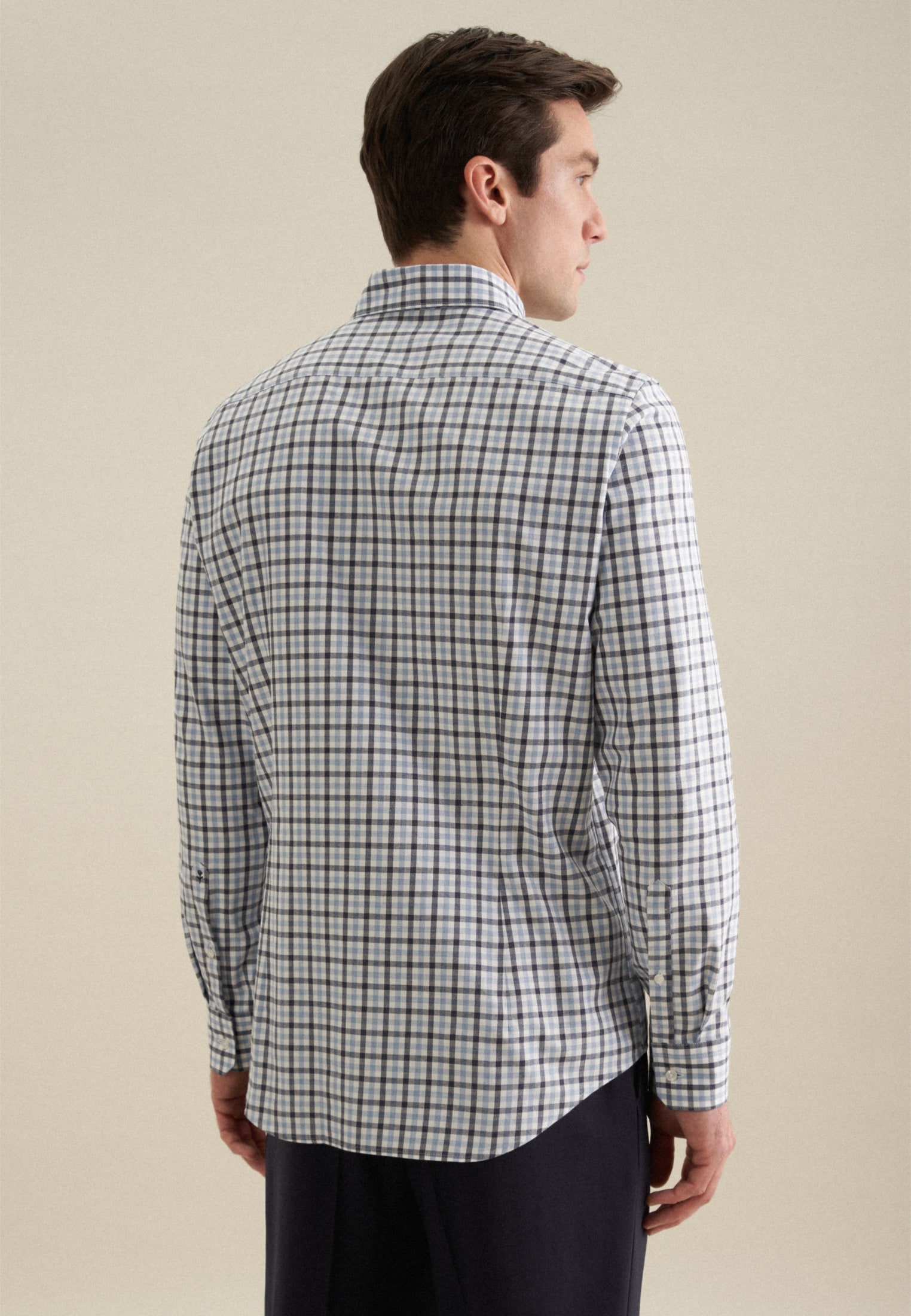 seidensticker Flanellhemd »Shaped«, Shaped Langarm Button-Down-Kragen Karo