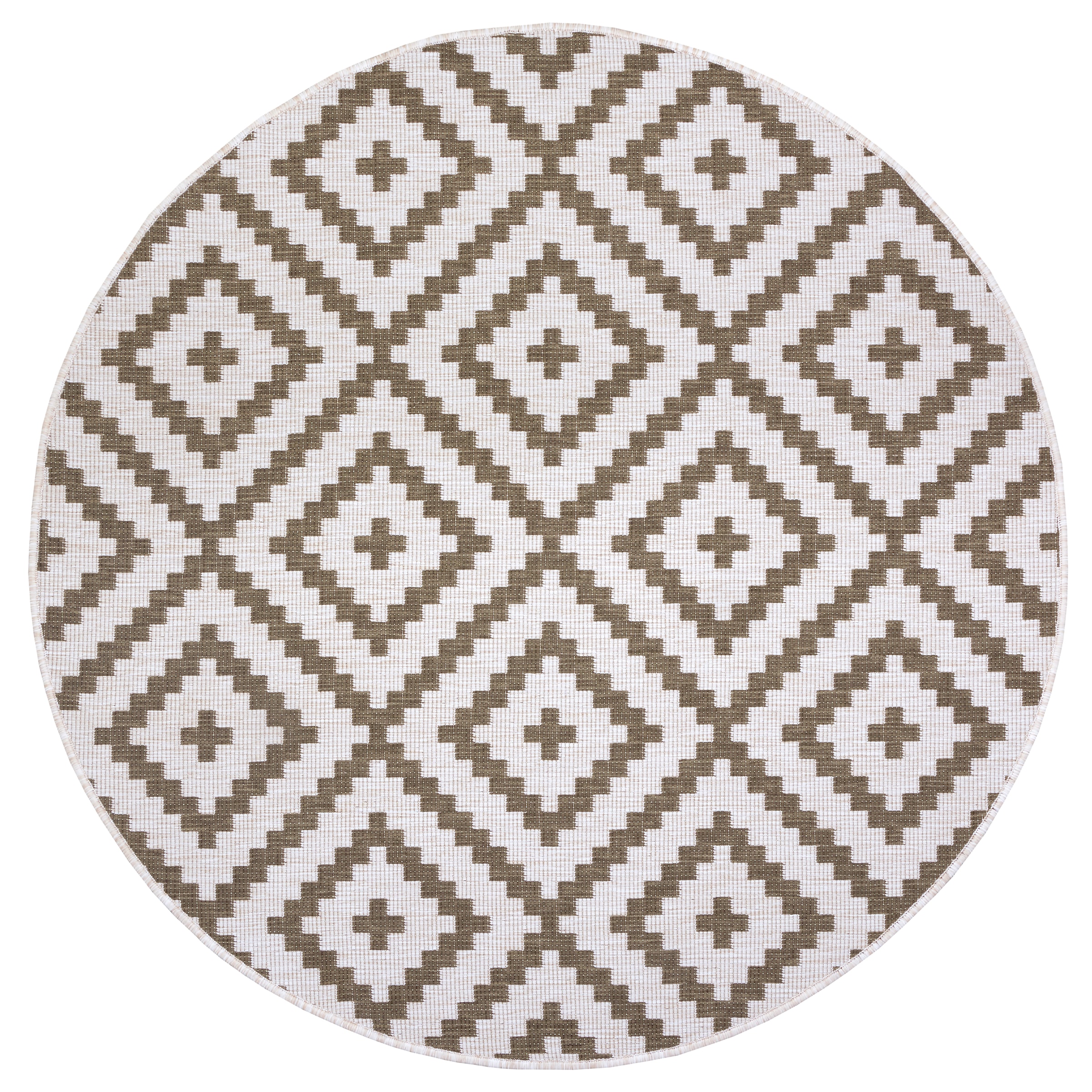 my home Teppich »Ronda Wendeteppich«, rund, 5 mm Höhe, Sisal-Optik, Flachgewebe, In- und Outdoor, geometrisches Boho Design