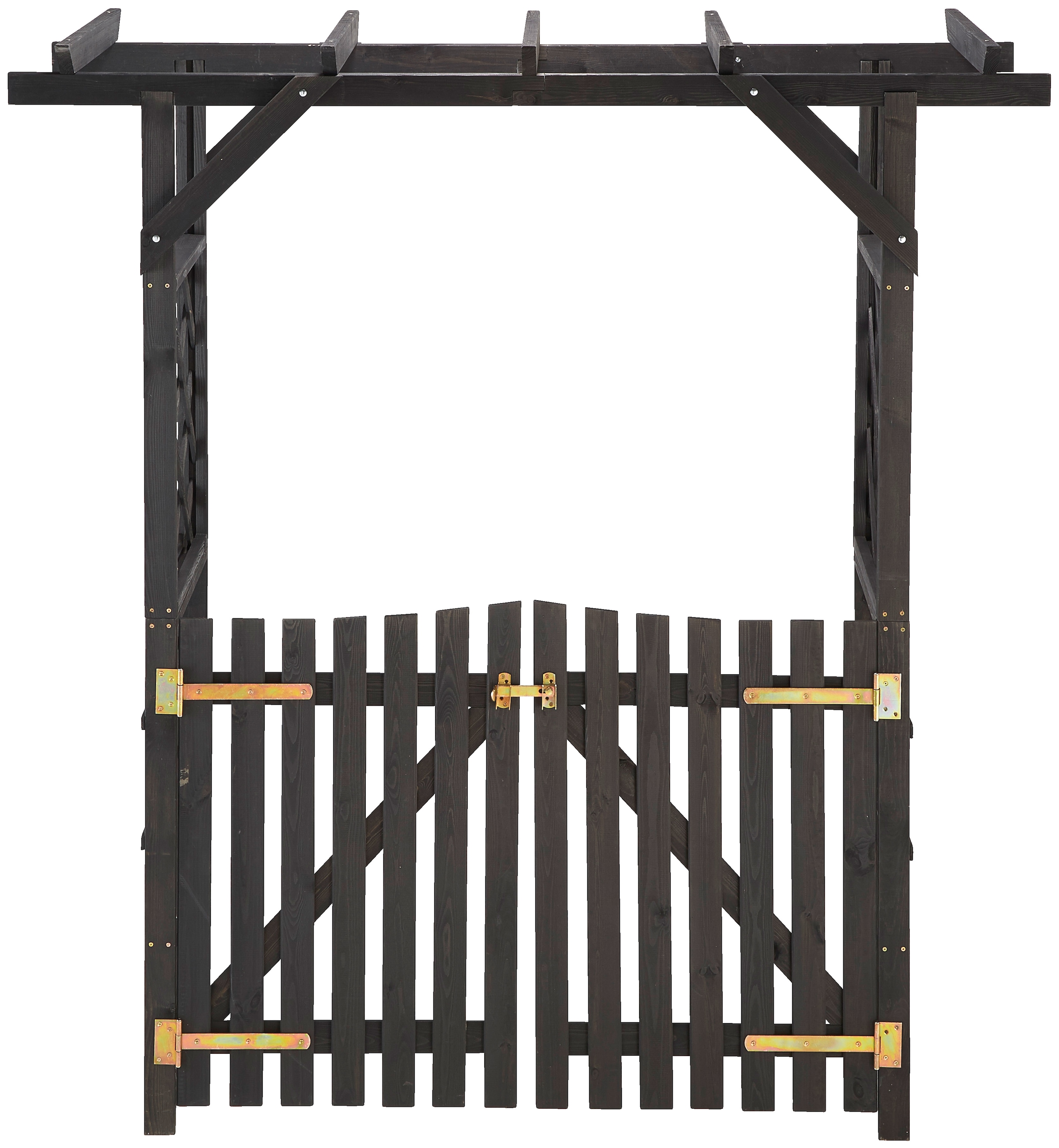 promadino Rosenbogen »Pergola Ben«, (Set), BxTxH: 200x65x208 cm, mit Türen, anthrazit