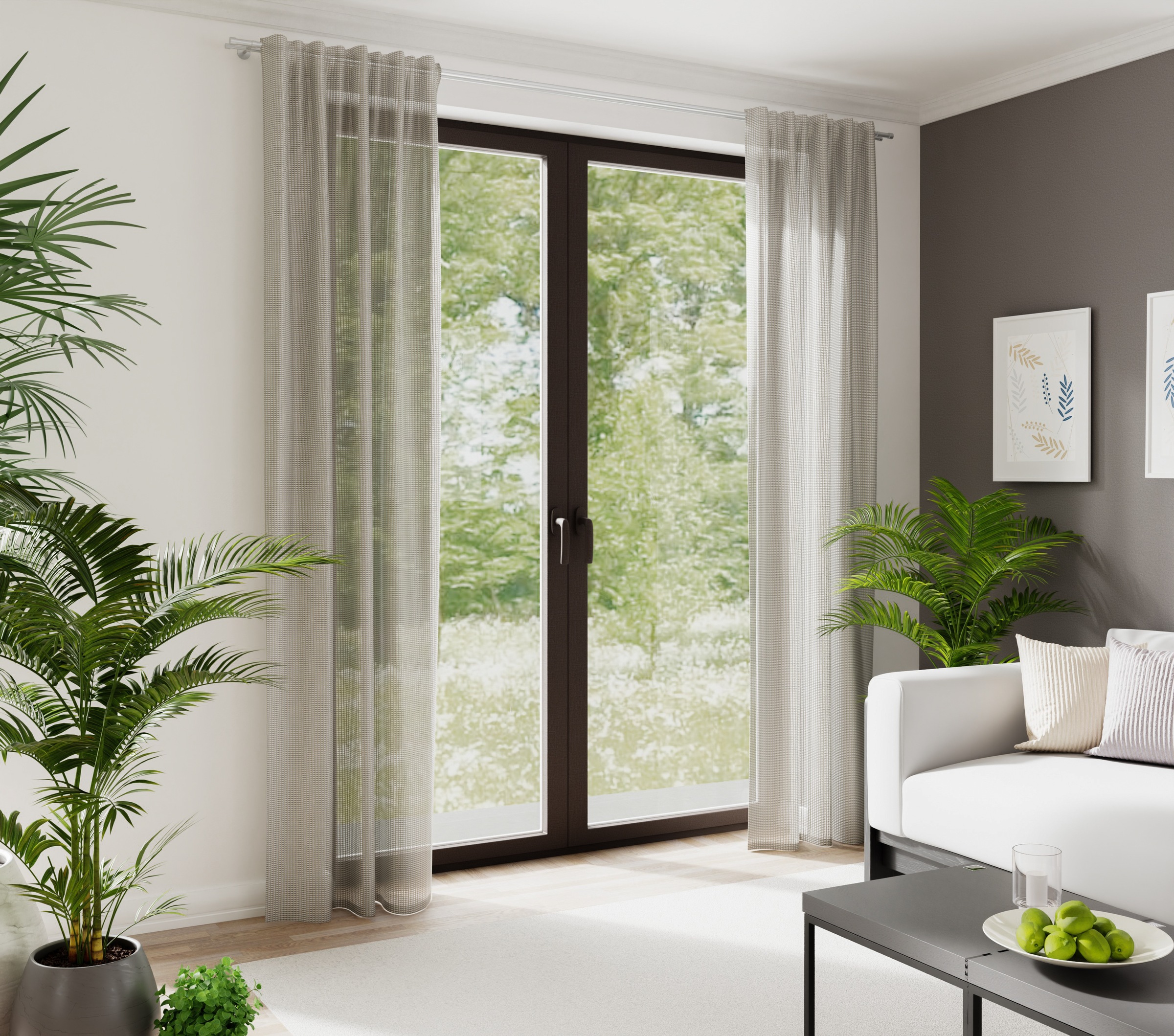 HOMING Gardine »Neta« verdeckte Schlaufen 1 Stk. tlg. Netzstuktur, Wohnzimm günstig online kaufen