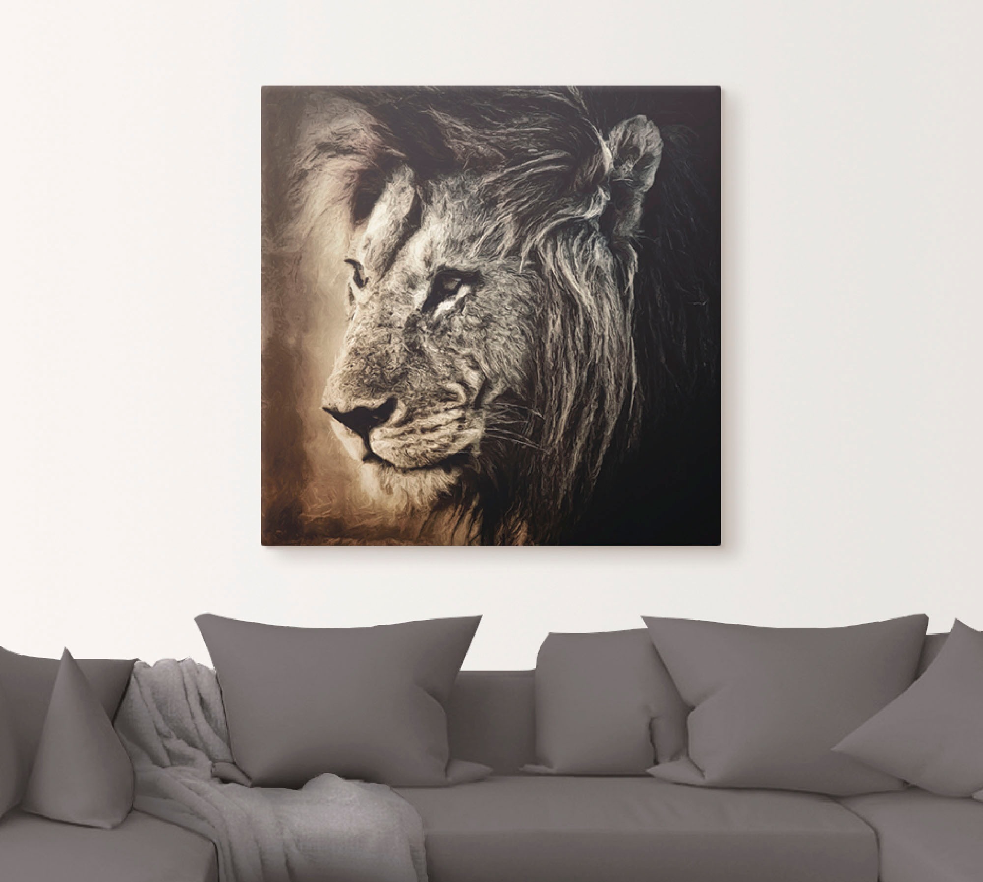Artland Leinwandbild »Löwe II« Wildtiere 1 Stk. tlg. auf Keilrahmen gespann günstig online kaufen