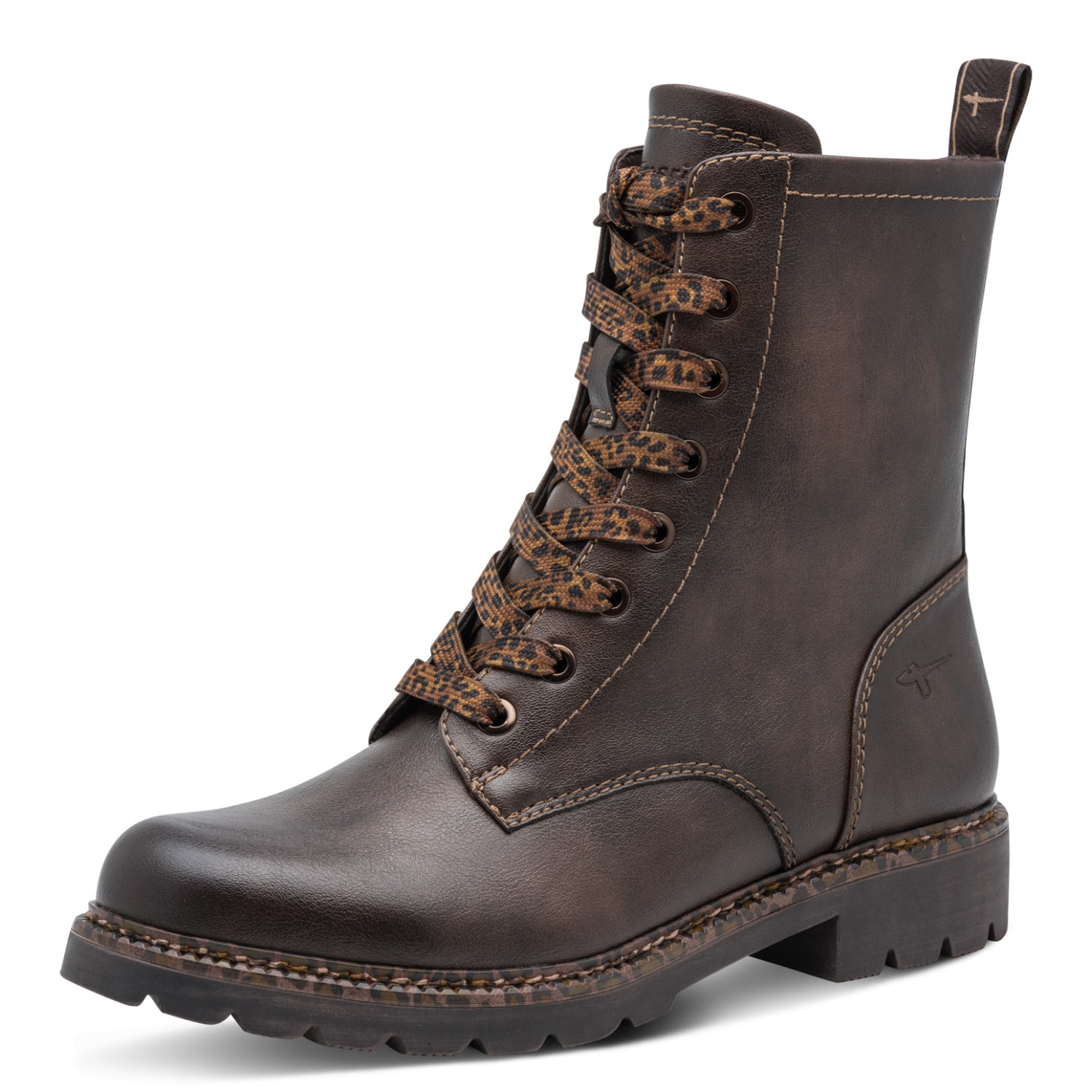 Tamaris Schnürstiefelette  Blockabsatz, Boots mit Schnürsenkeln im Animal-Look