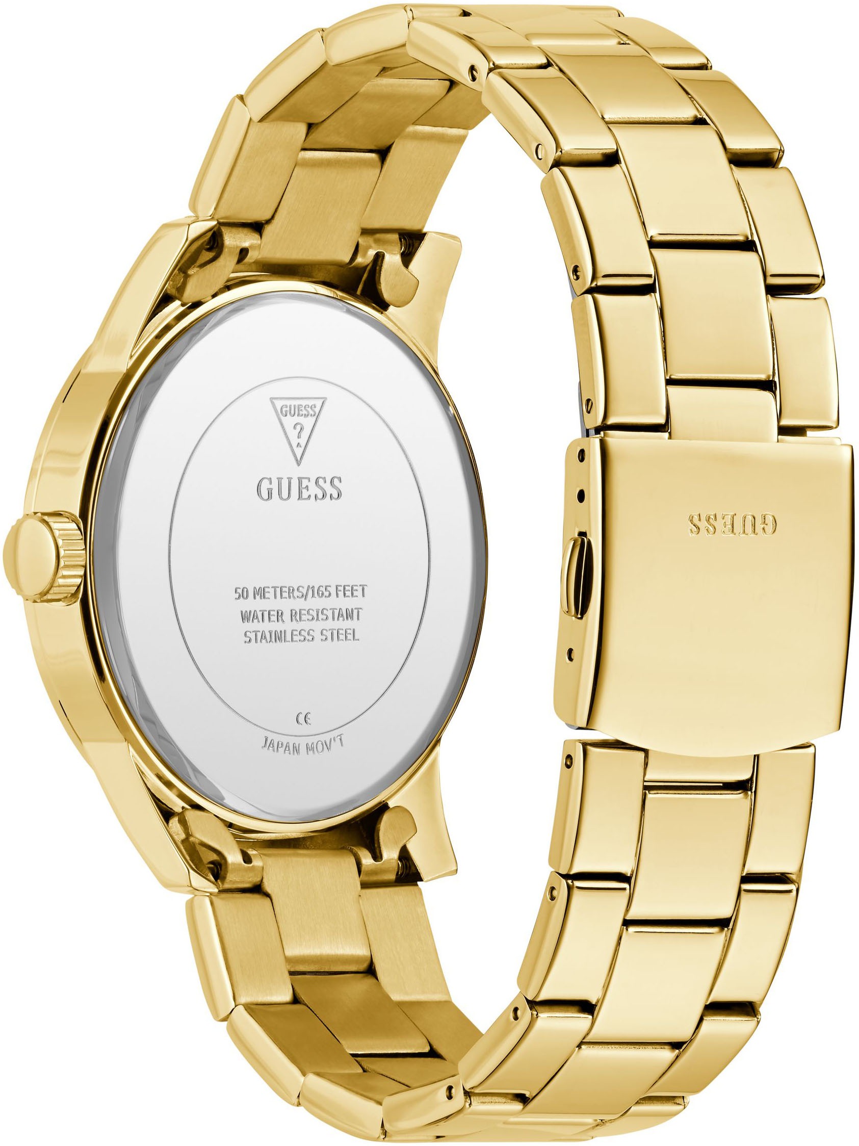 Guess Quarzuhr »COLLEGIATE G«, Armbanduhr, Herrenuhr, Edelstahlarmband