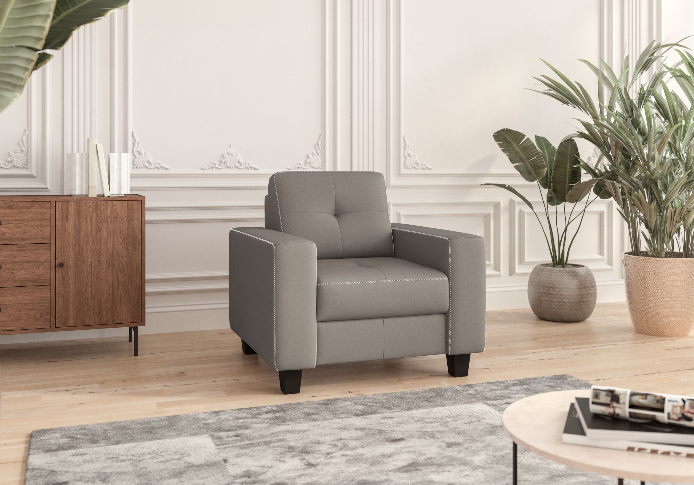 PLACES OF STYLE Sessel »Varese« Kreuznaht in beige günstig online kaufen