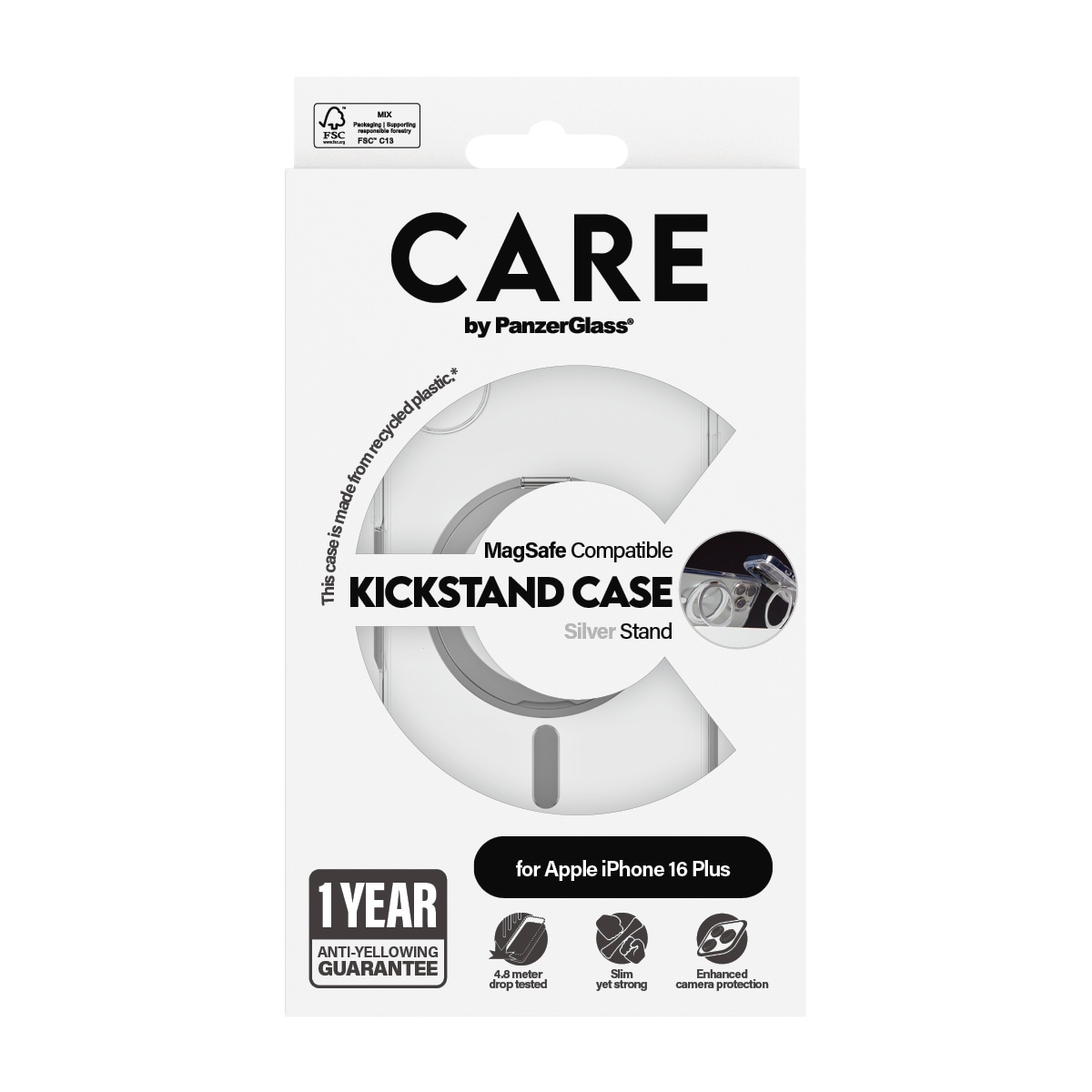 CARE by PanzerGlass Handyhülle »Kickstand Case für Apple iPhone 16 Plus«, Backcover, Schutzhülle, Handyschutzhülle, Case, Schutzcase, stoßfest
