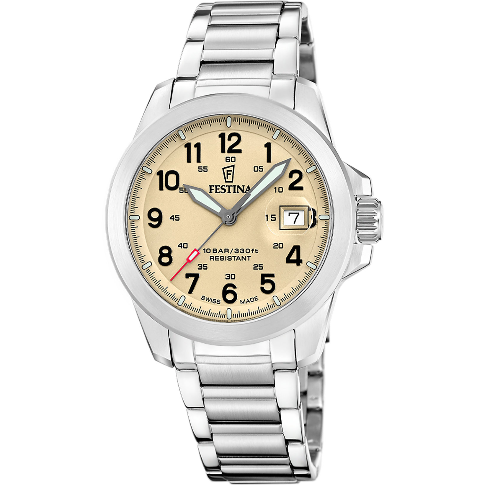 Festina Quarzuhr »Field Watches« Armbanduhr, Herrenuhr, Swiss Made, Edelstahlarmband