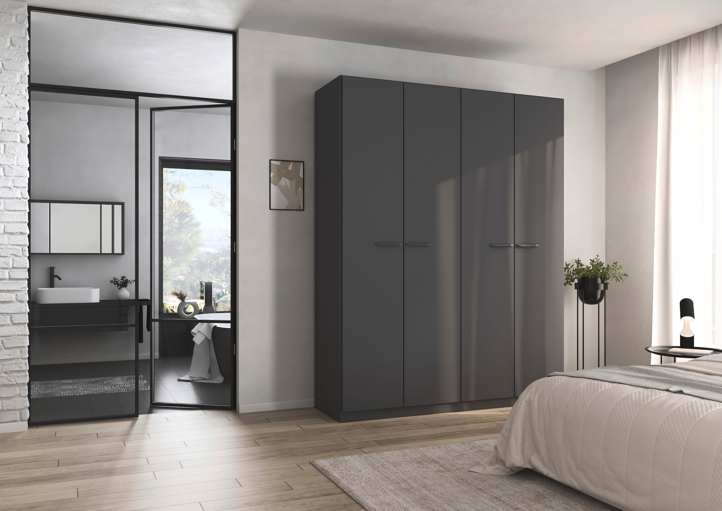 rauch Drehtürenschrank »Kleiderschrank Schrank Garderobe TOPSELLER OTELI inkl. Inneneinteilung«, (erhältlich in Breiten 91-360 cm, ab Breite 136cm inkl. Innenschubladen), mit zusätzlichen Einlegeböden, optional mit Spiegel MADE IN GERMANY