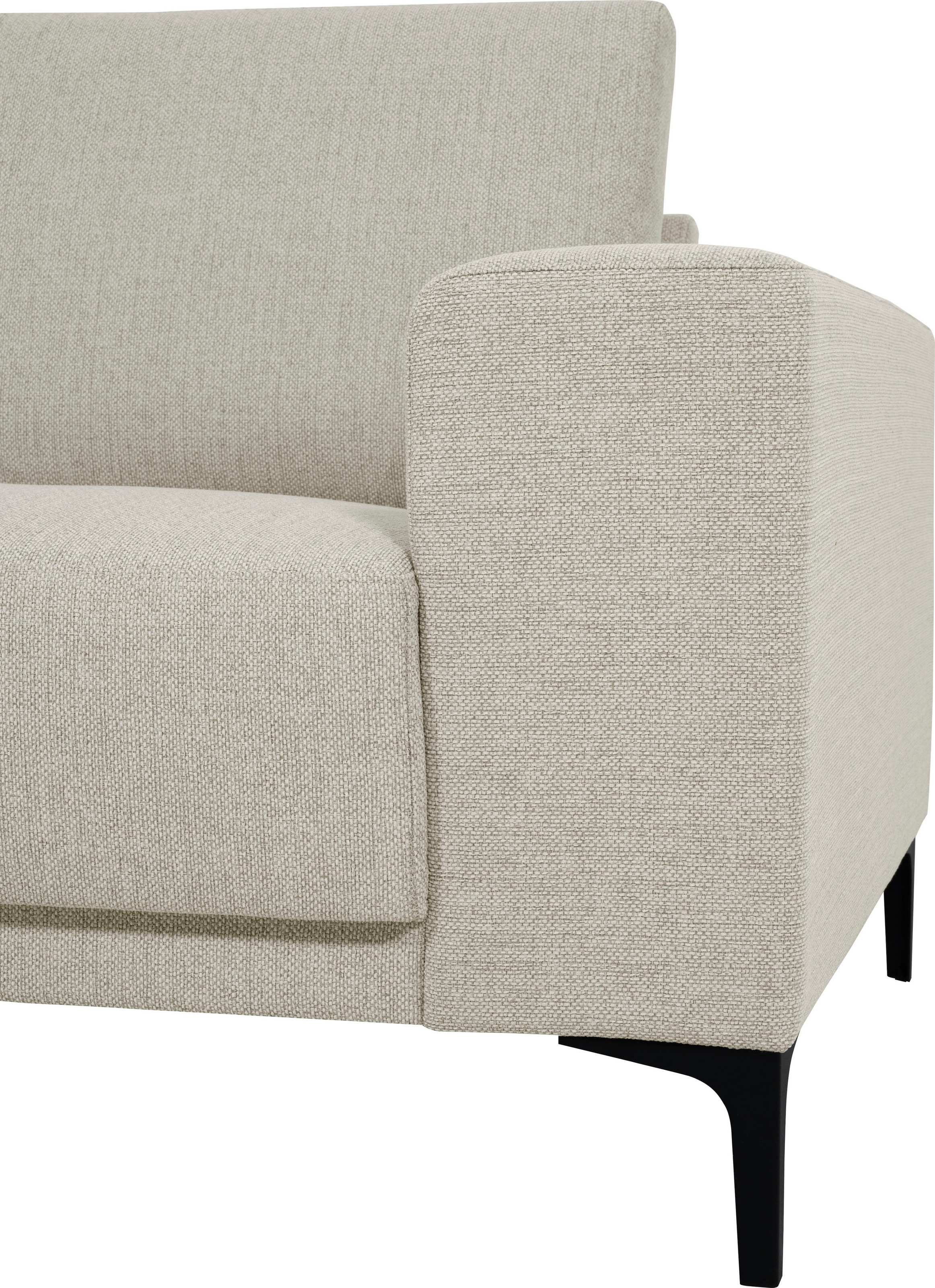Places of Style 2-Sitzer »Xander«, Breite 164 cm, Webstoff, Soft-Touch Chenille, schwarze Metallfüßen