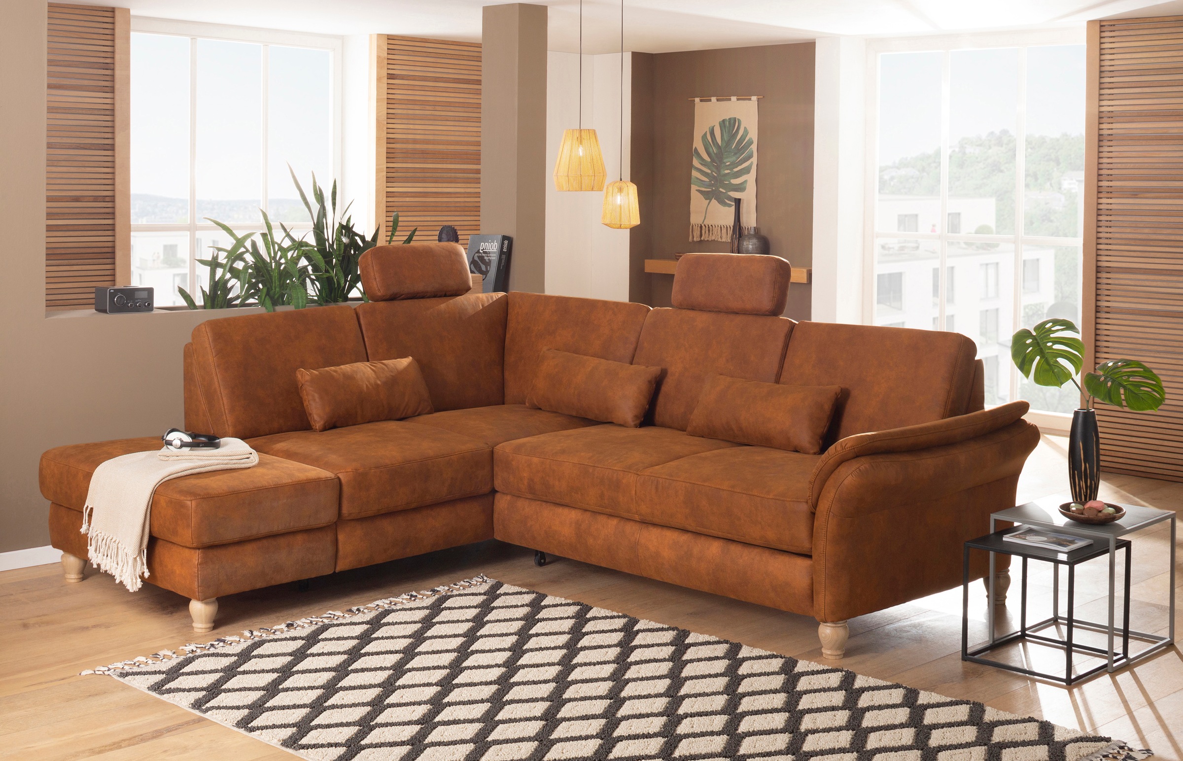 Home affaire Ecksofa »Palace L-Form«, incl. Sitztiefenverstellung, wahlweis günstig online kaufen