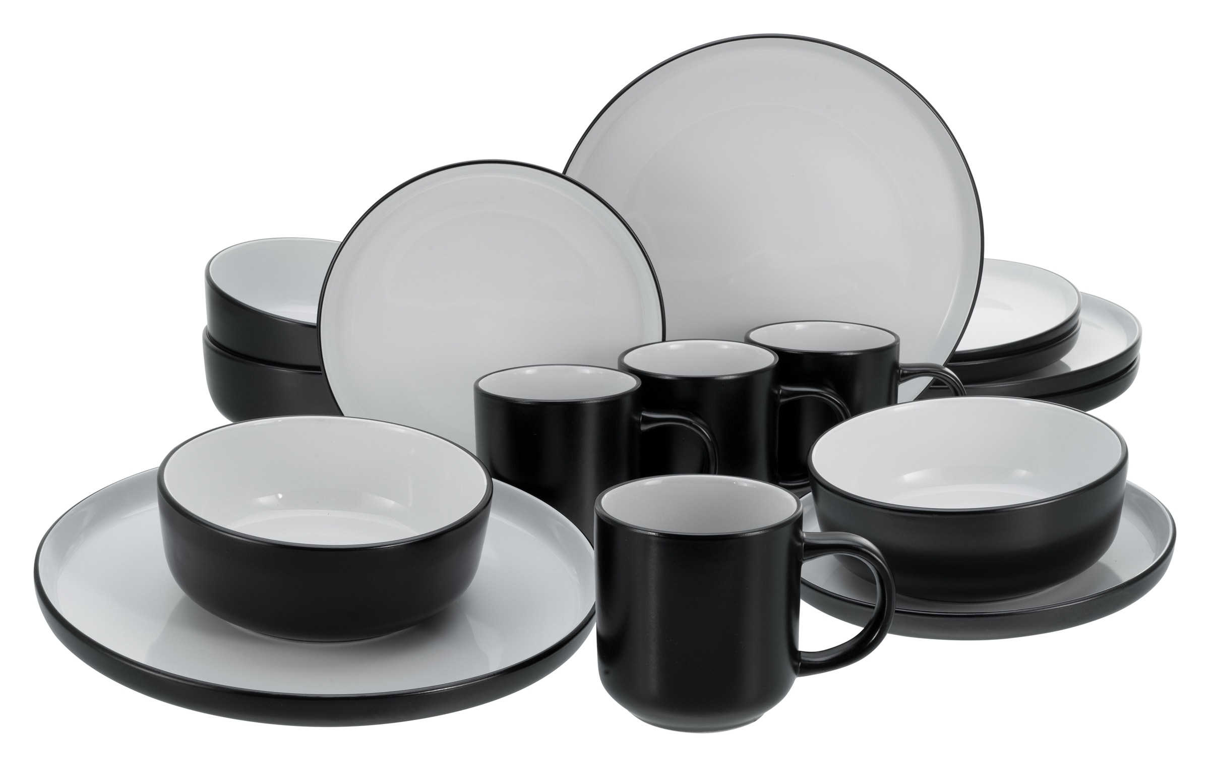 CreaTable Kombiservice »Nordic Cool Black, Kombi-Set 16-tlg« Scandi-Style günstig online kaufen