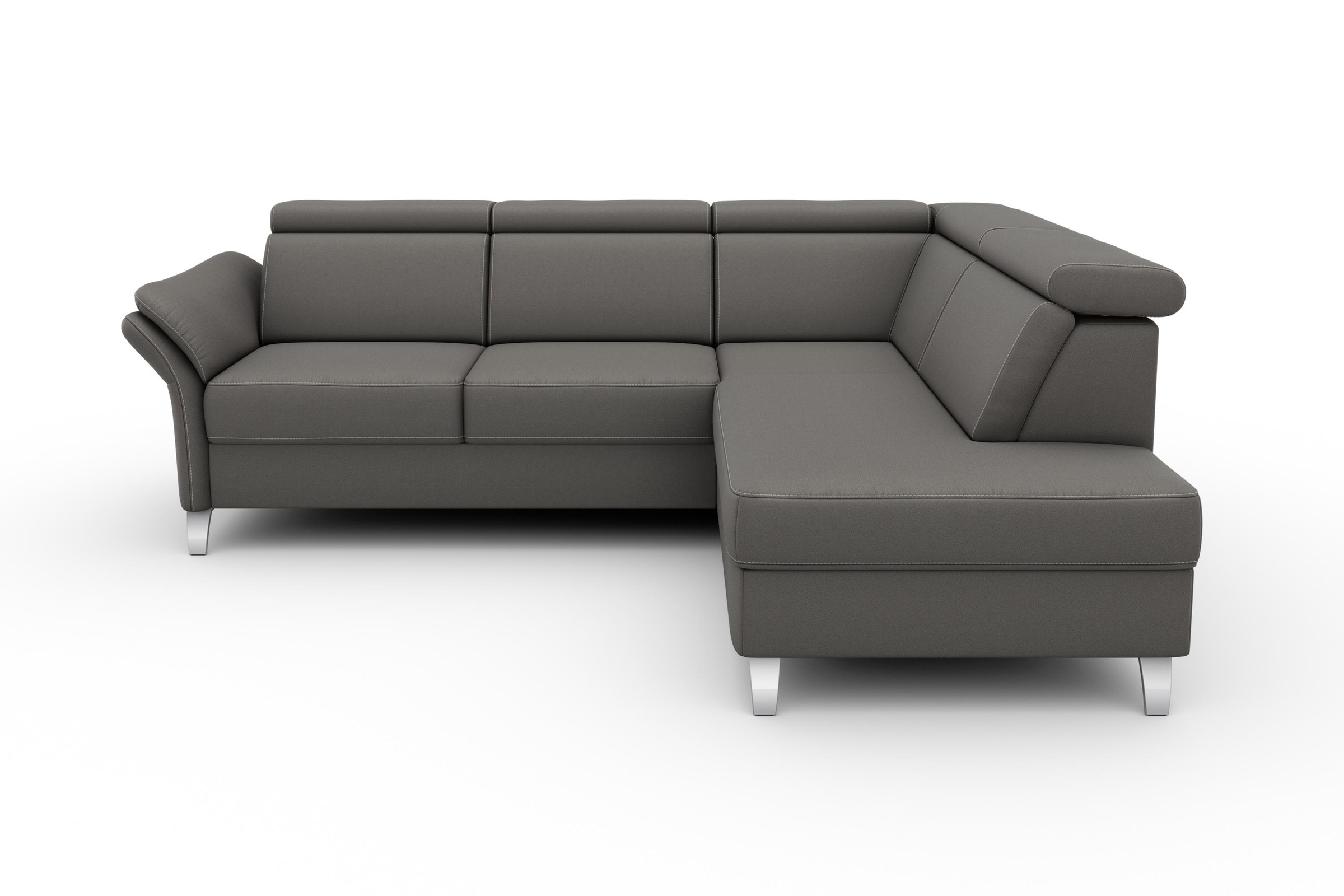 sit&more Ecksofa »Vincenzo L-Form«, inklusive Kopfteilverstellung, wahlweise mit Bettfunktion, Bettkasten