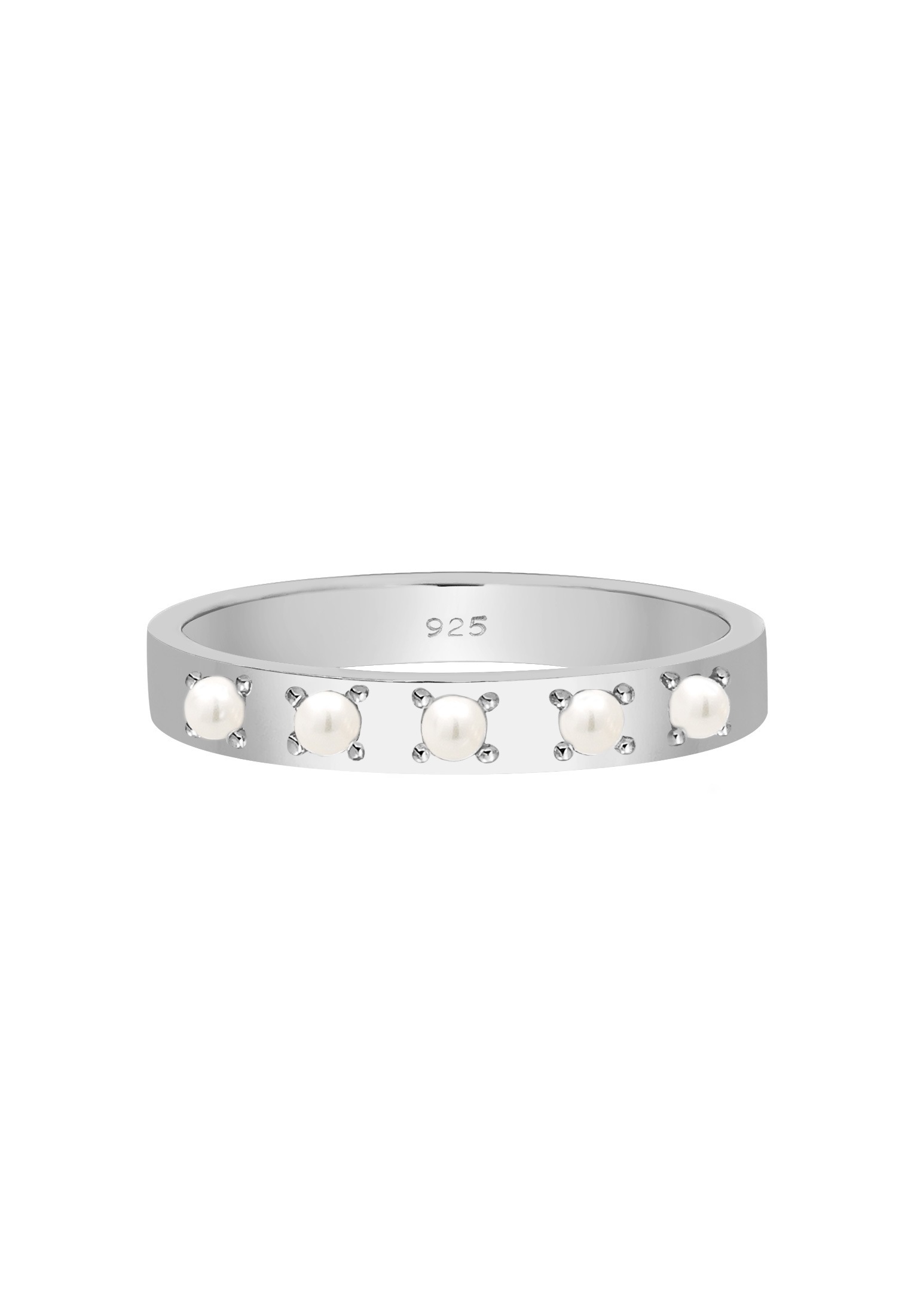 Elli Perlenring »Synthetische Perle Weiß 925 Sterling Silber«