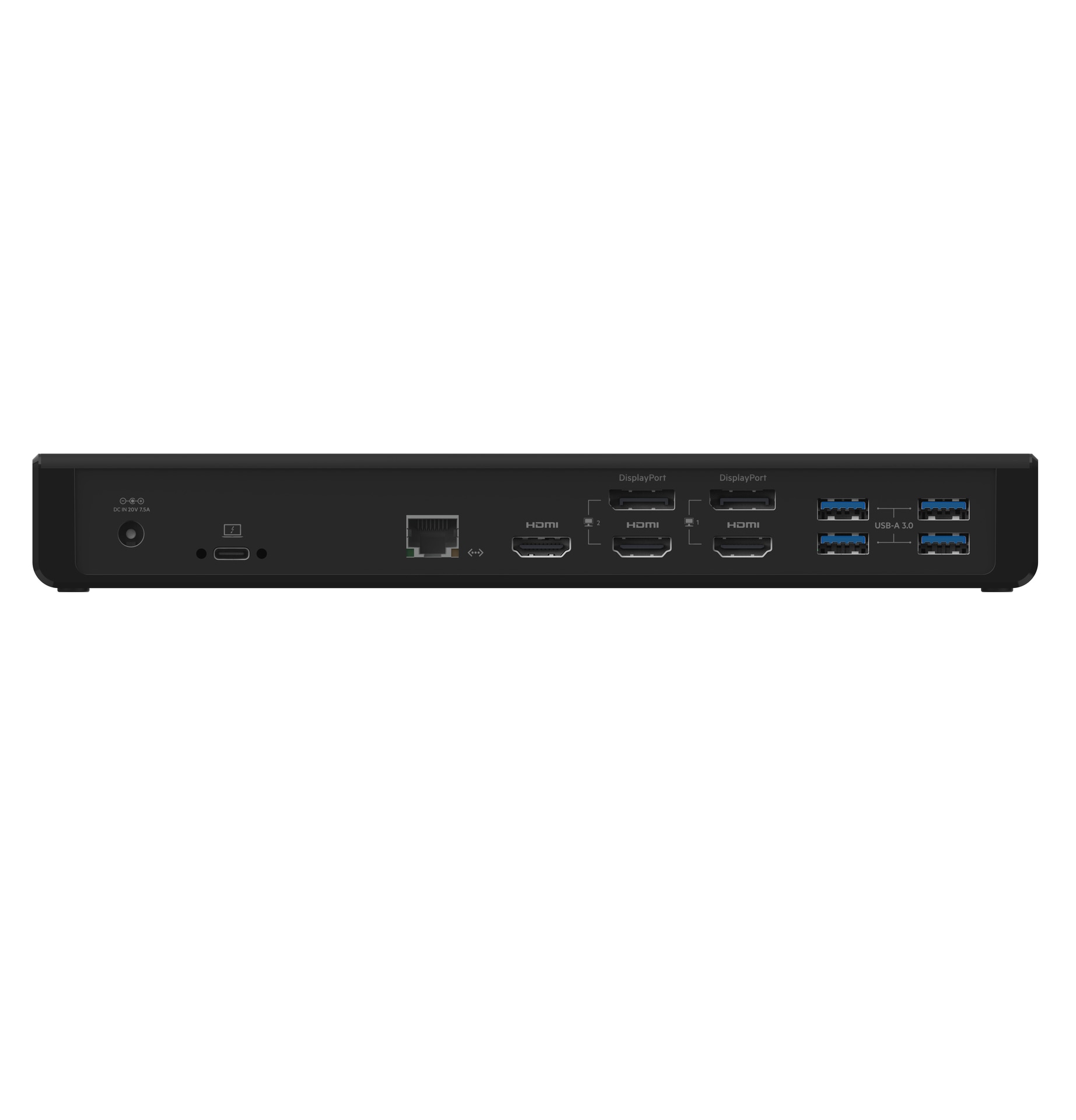 Belkin USB-Verteiler »USB-C Display Link Dock, Triple display support up to 4K«, HDMI, DP, USB C, USB A, GbE, Audio, PD 85 W, Mac/PC/Chrome compatible