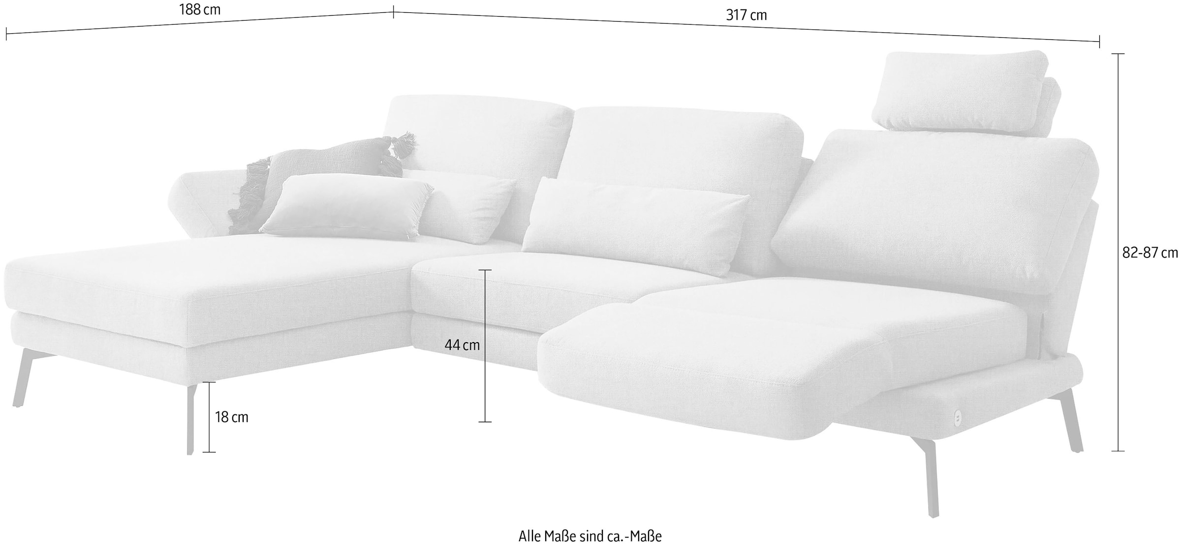 3C Candy Ecksofa »Kairo modernes Multifunktions-Sofa, bequem, L-Form«, inklusive Drehsitz, Armlehnen- und Rückenverstellung, OTTOs Choice