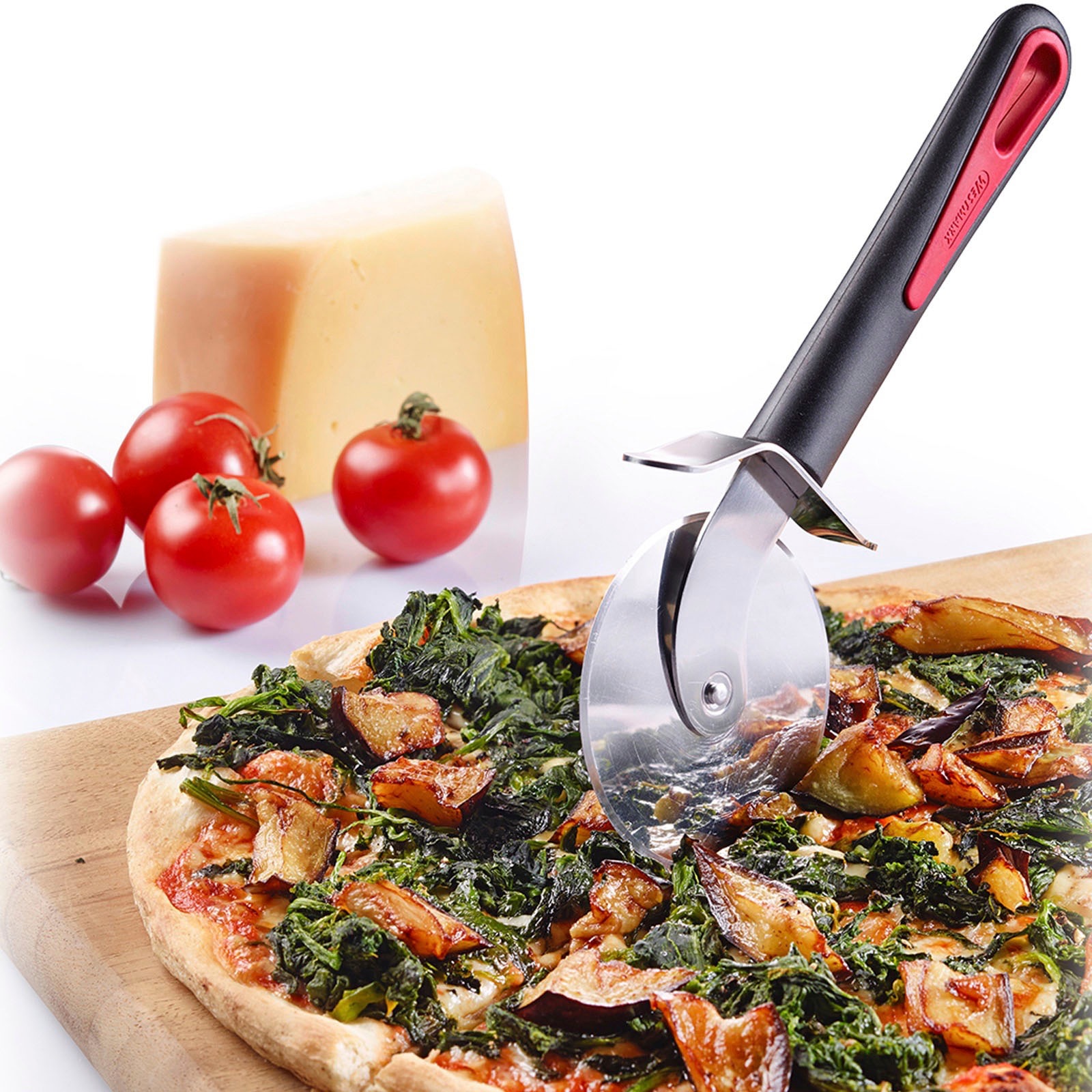 WESTMARK Pizzastein, Keramik, (Set, 3 St.), Inkl. Pizzaschaufel und Pizzaschneider