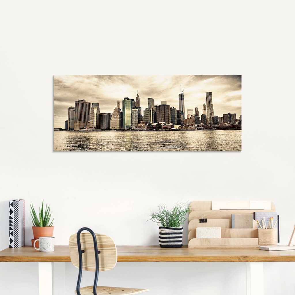 Artland Glasbild »Lower Manhattan Skyline«, Amerika, (1 St.)
