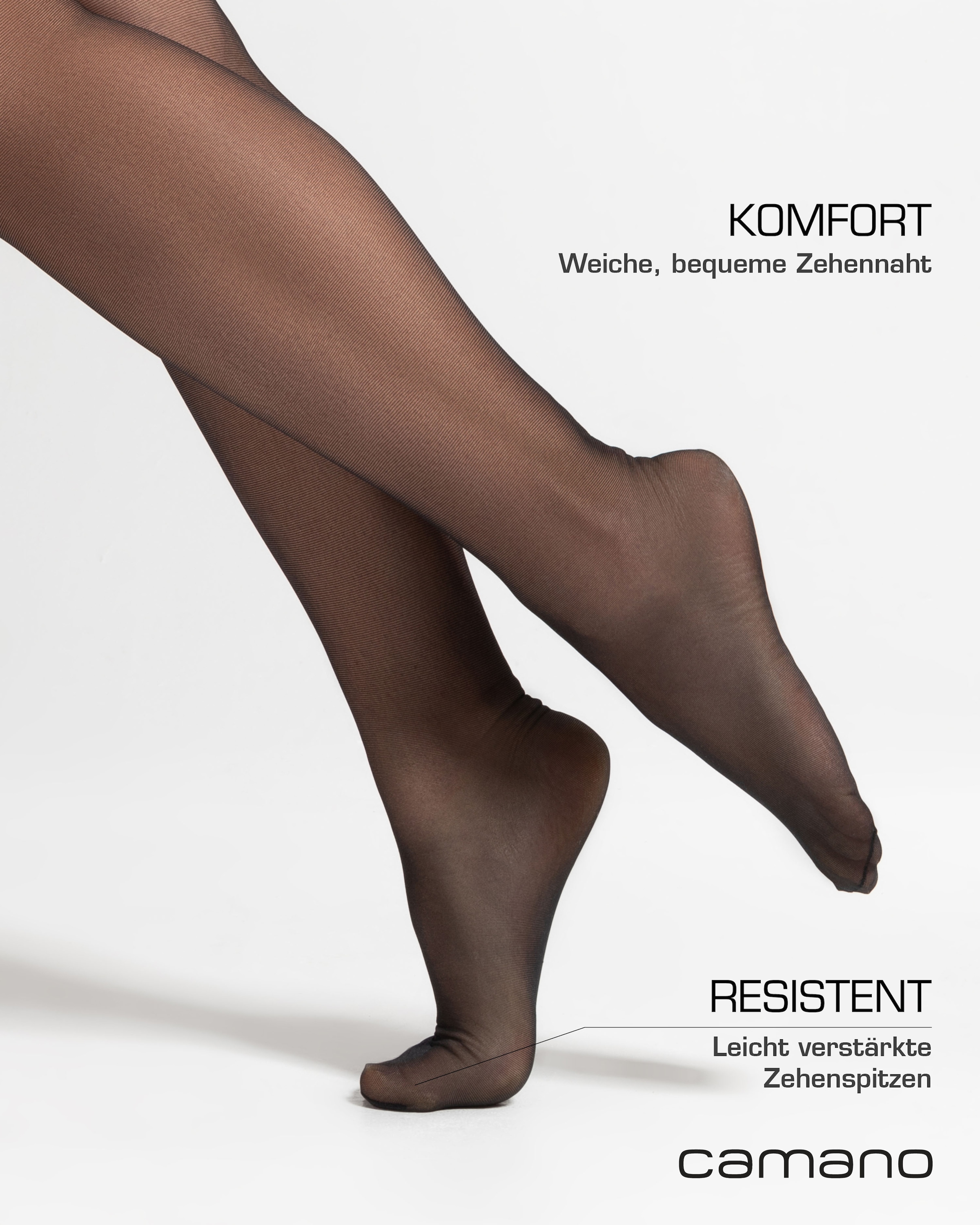 Camano Feinstrumpfhose »fine curvy« 20 2er Pack,  Curvy-Tights, matt, extra breiter Bund