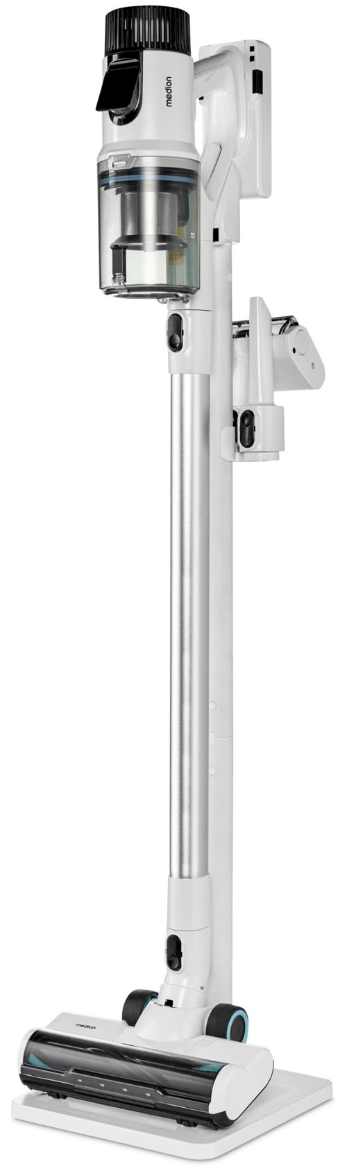 Medion® Akku-Stielstaubsauger »P400 W (MD 12051), beutellose Zyklon-Technologie, 26 kPa Saugleistung«, LED-Touch-Display, Staubsensor, integriertes Zubehör und Ladestation