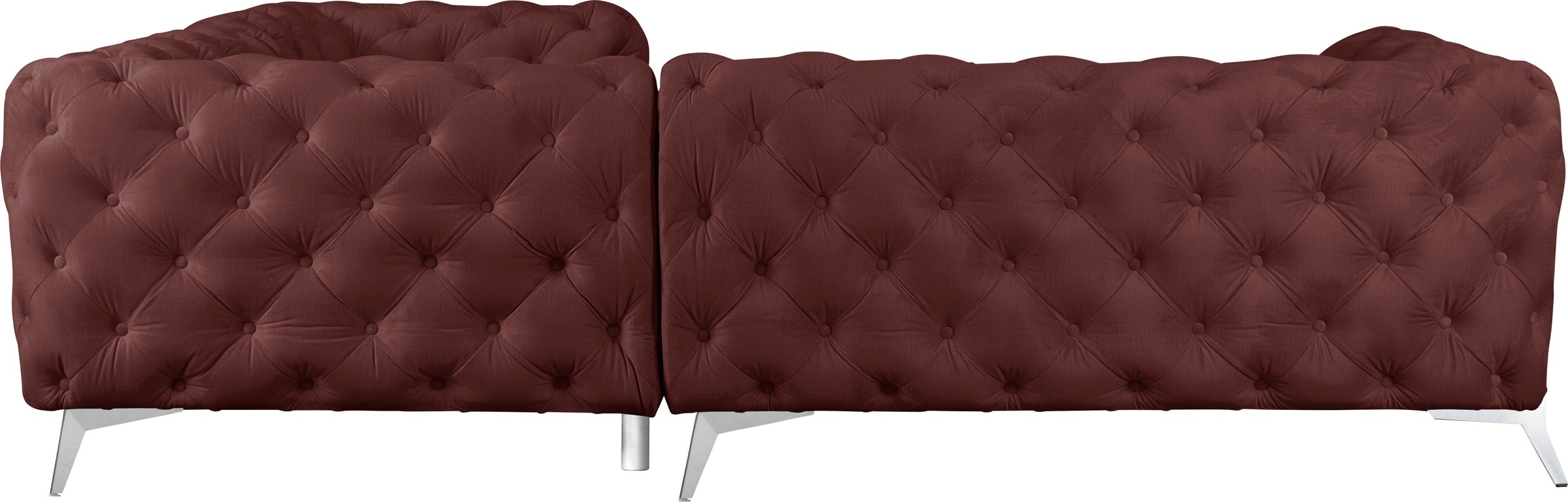 Leonique Chesterfield-Sofa »Amaury L-Form«, Chesterfield-Optik, Breite/Tiefe je 262 cm, Fußfarbe wählbar
