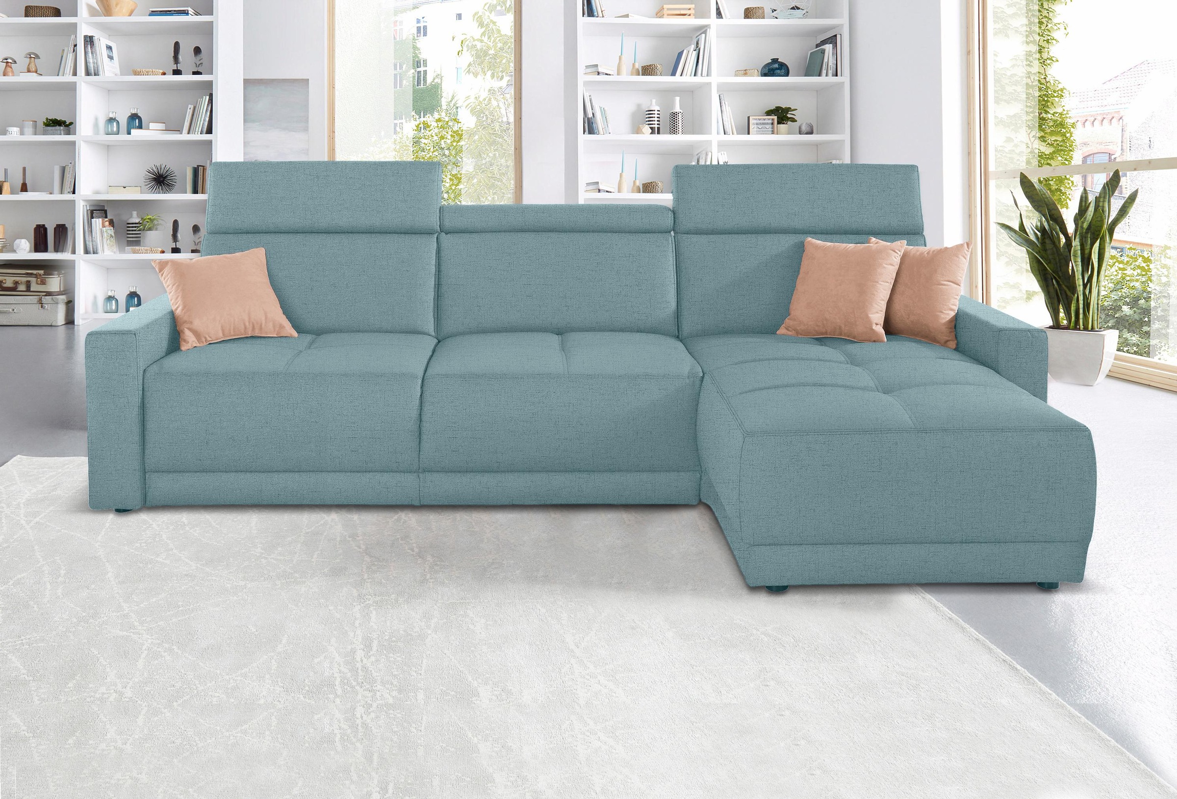 DOMO collection Ecksofa »Ava mit moderner Sitzheftung & toller Doppelnaht, günstig online kaufen