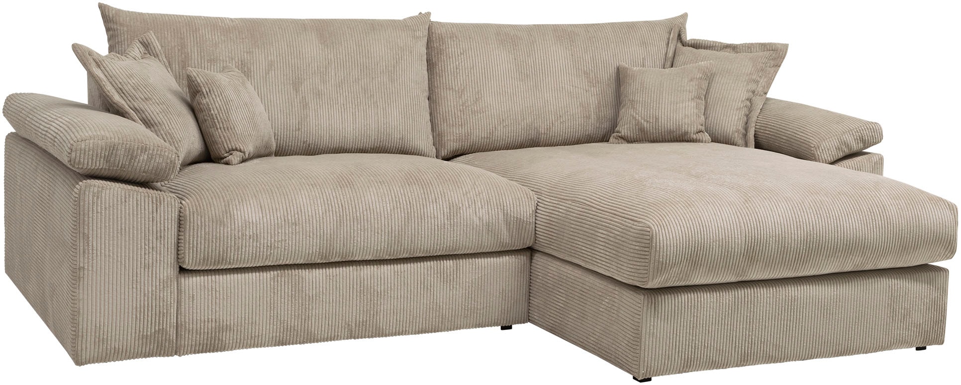 Home affaire Ecksofa »Soft&Cosy XXL L-Form - Breite 303 cm«, Mega-Sofa, in Cord, Federkern-Polsterung