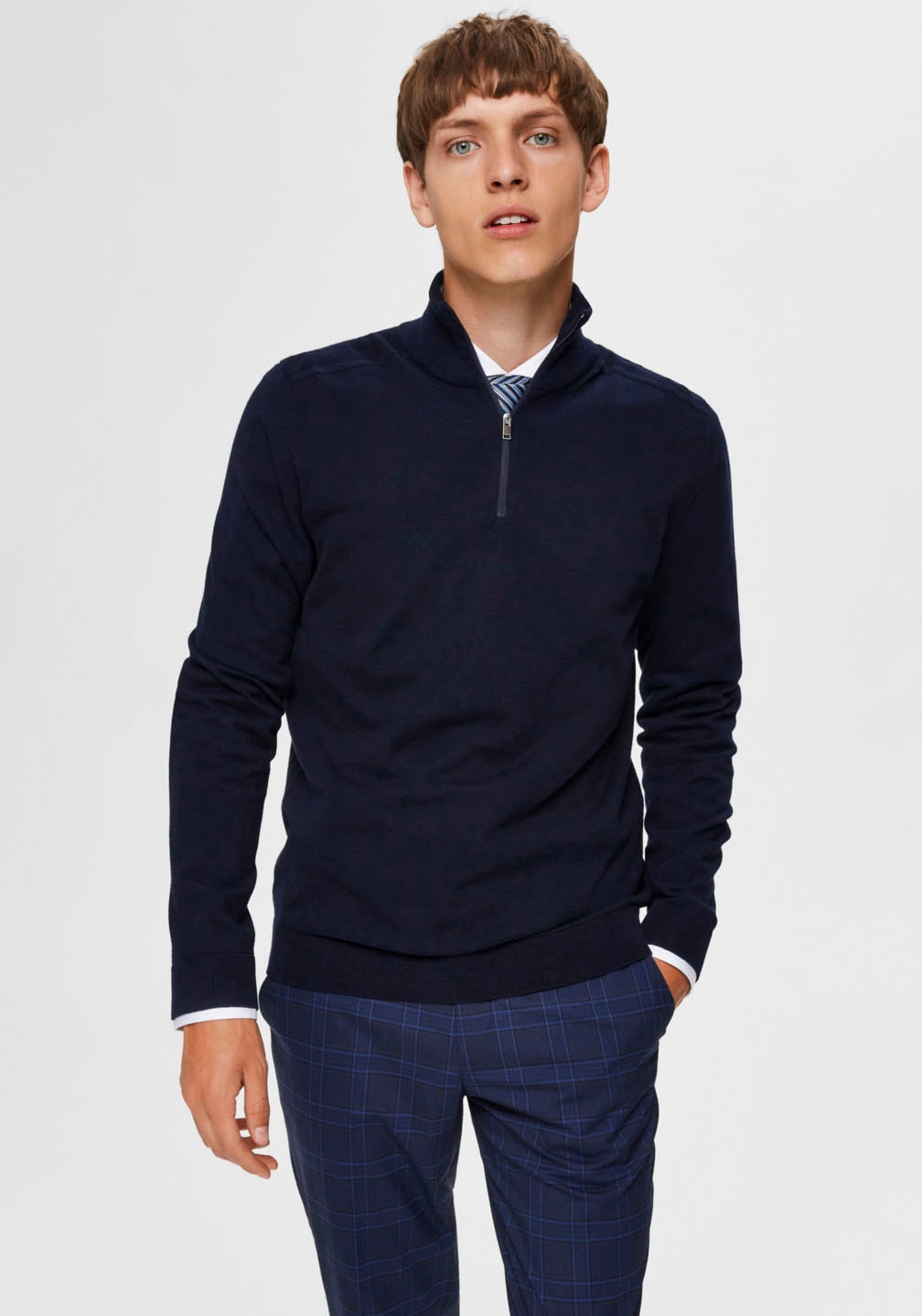 SELECTED HOMME Troyer »SLHBERG HALF ZIP CARDIGAN NOOS«